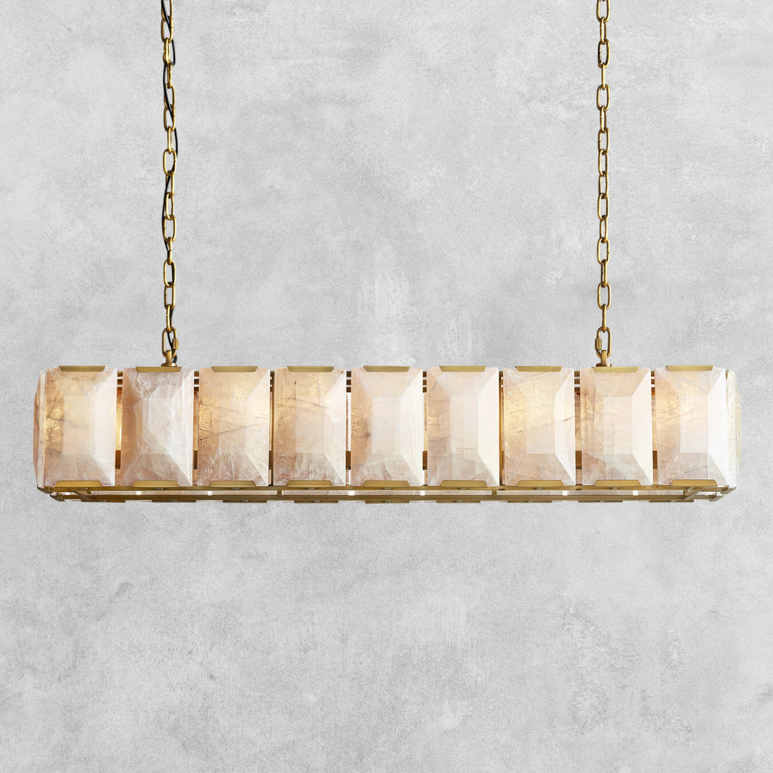Velora Calcite Modern Rectangular Alabaster Chandelier