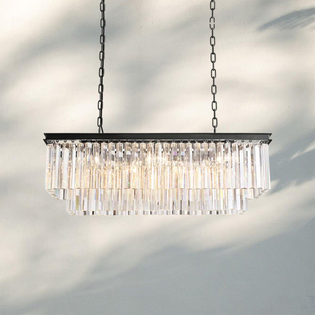 1920S Odaon Rectangular Chandelier 40-40"-Lacquered Burnished Brass-