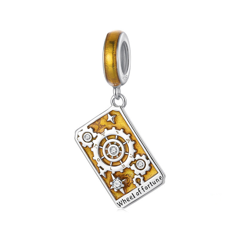 X WHEEL OF FORTUNE Tarot Card Pendant