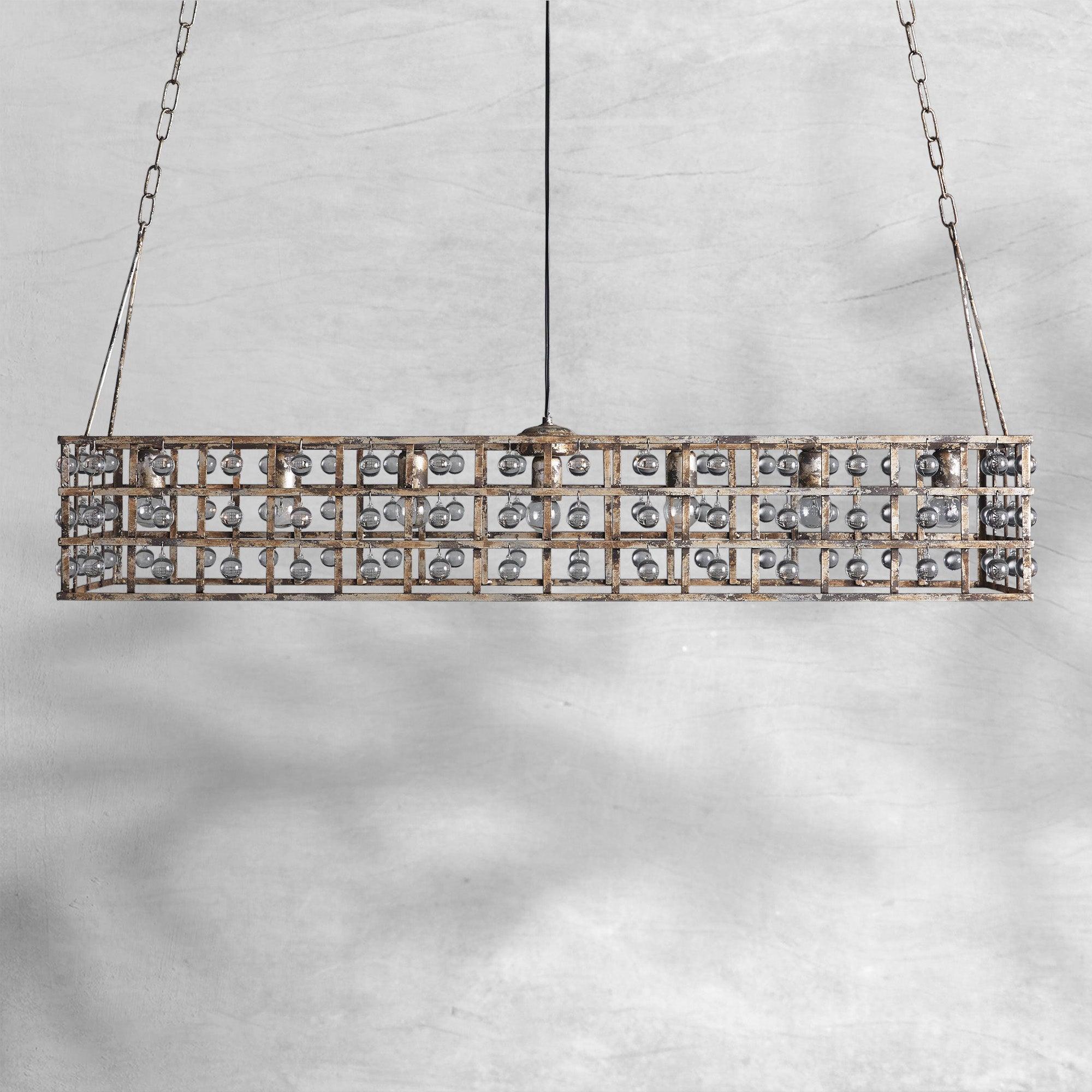 Aubrey Rectangular Chandelier 7 Light