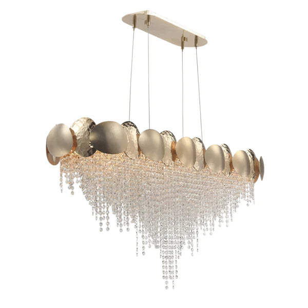 Amadeo Oval Brass Crystal Chandelier