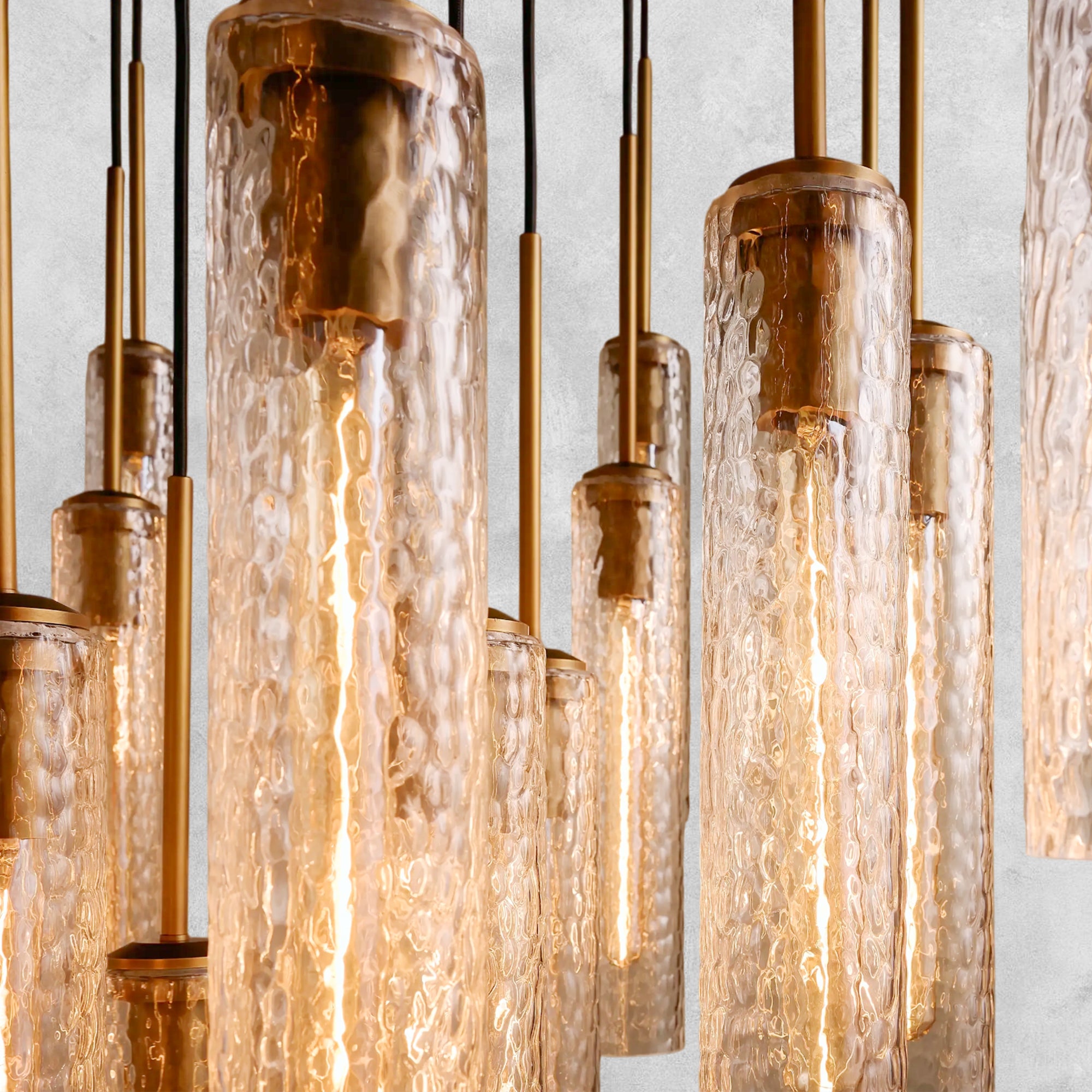 Colleena Hammered Glass Round Chandelier