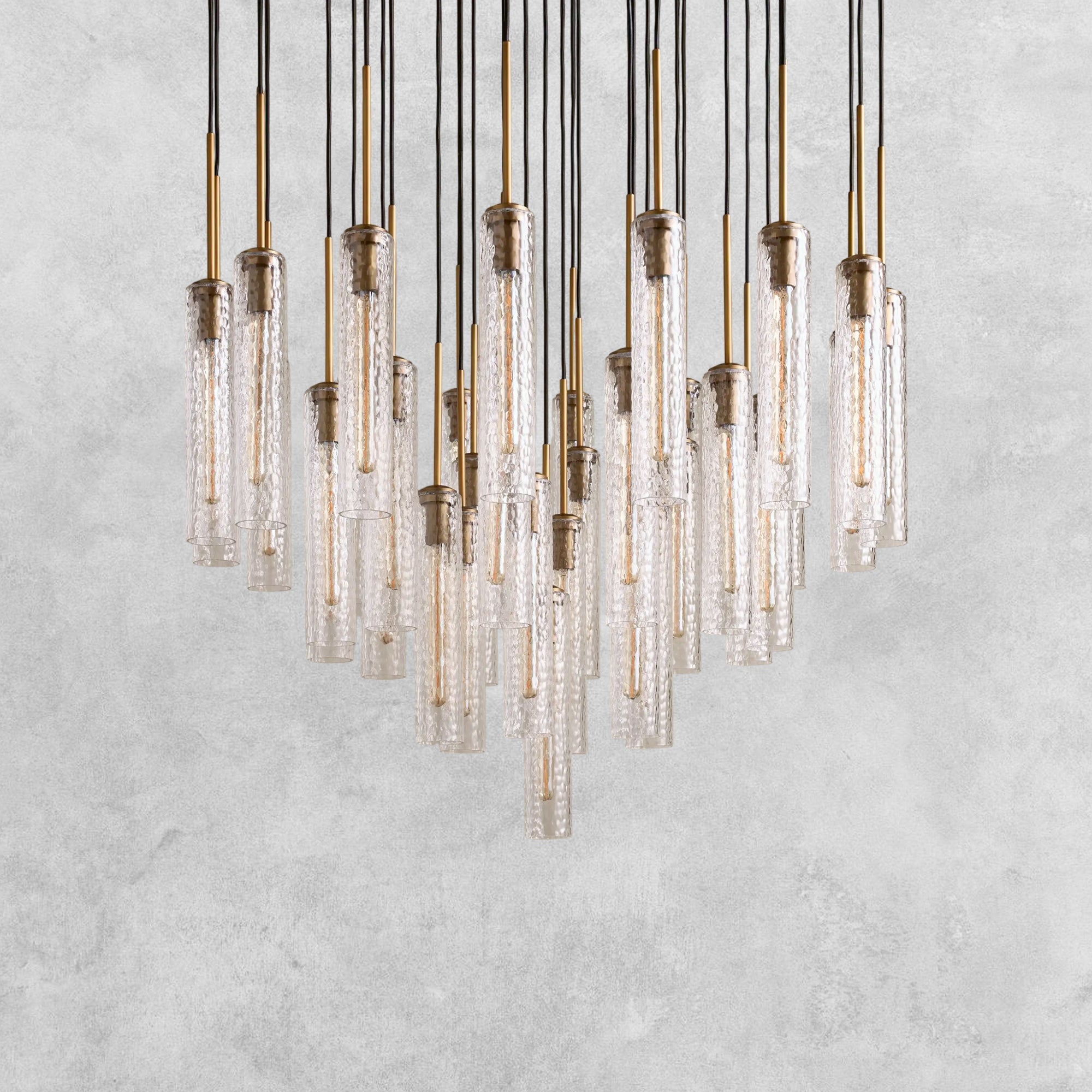 Colleena Hammered Glass Round Chandelier