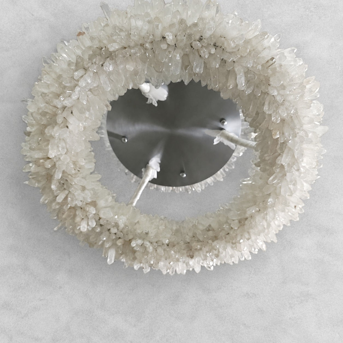 24-47 Inch Round Clear Geode Quartz Crystal Ring Pendant Light Modern Chandelier for Living Room