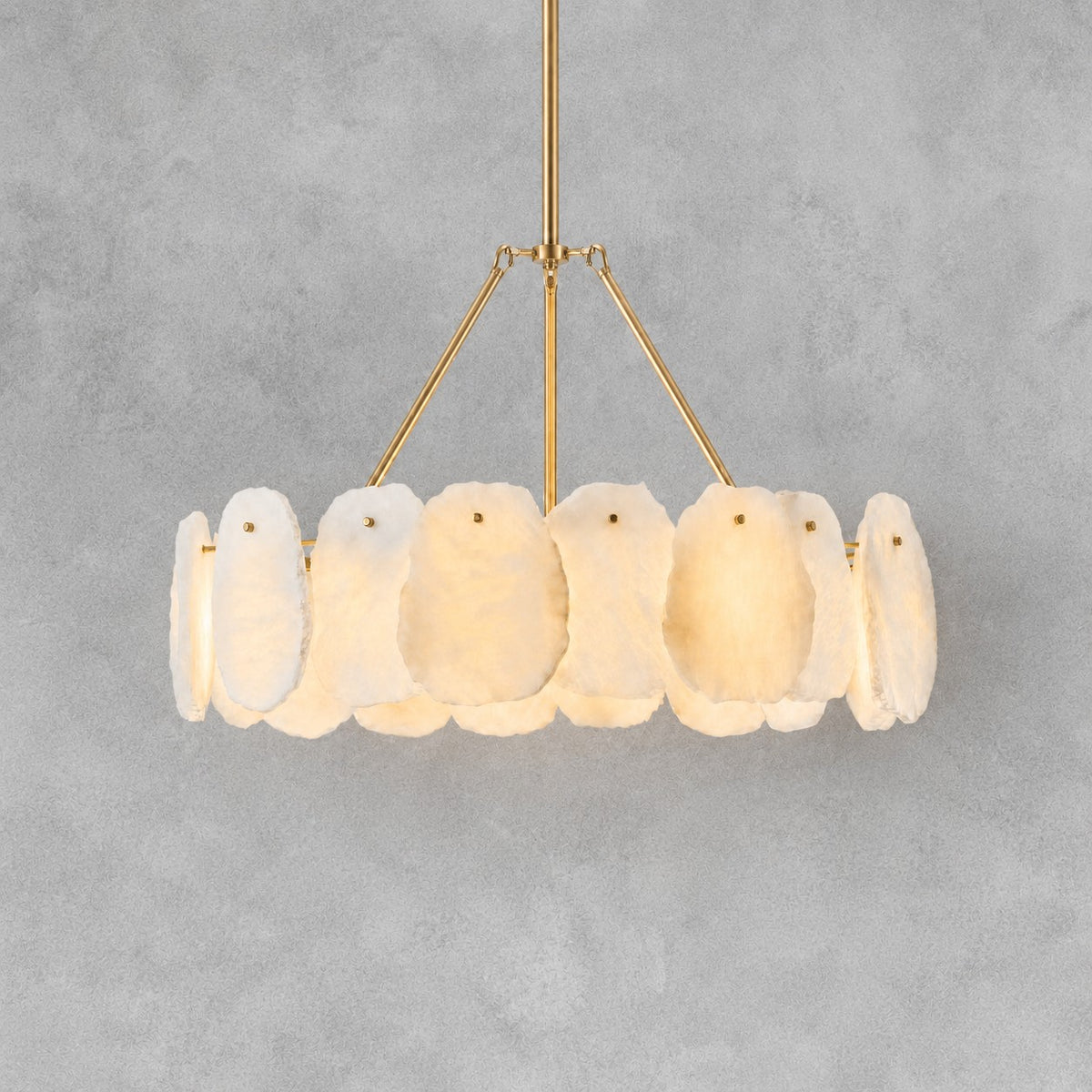 24" Alabaster Round Chandelier