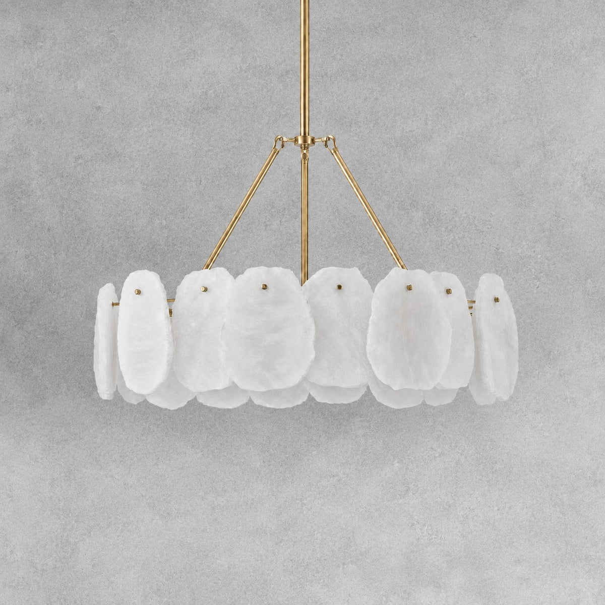 24" Alabaster Round Chandelier
