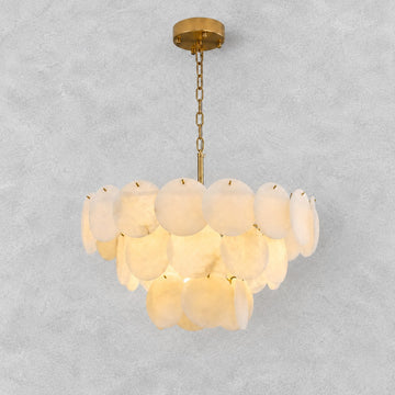 26" Natural Alabaster Round Chandelier