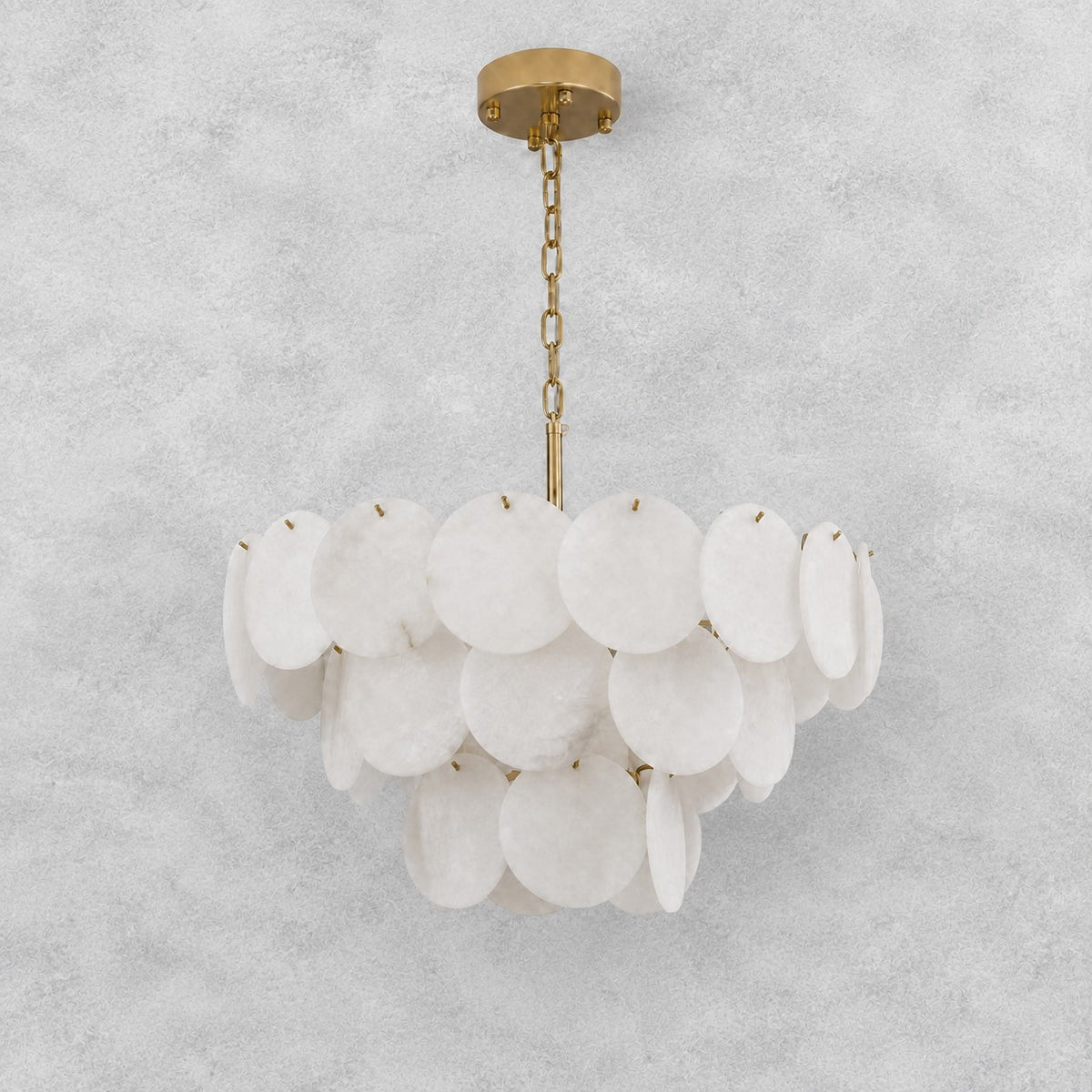26" Natural Alabaster Round Chandelier