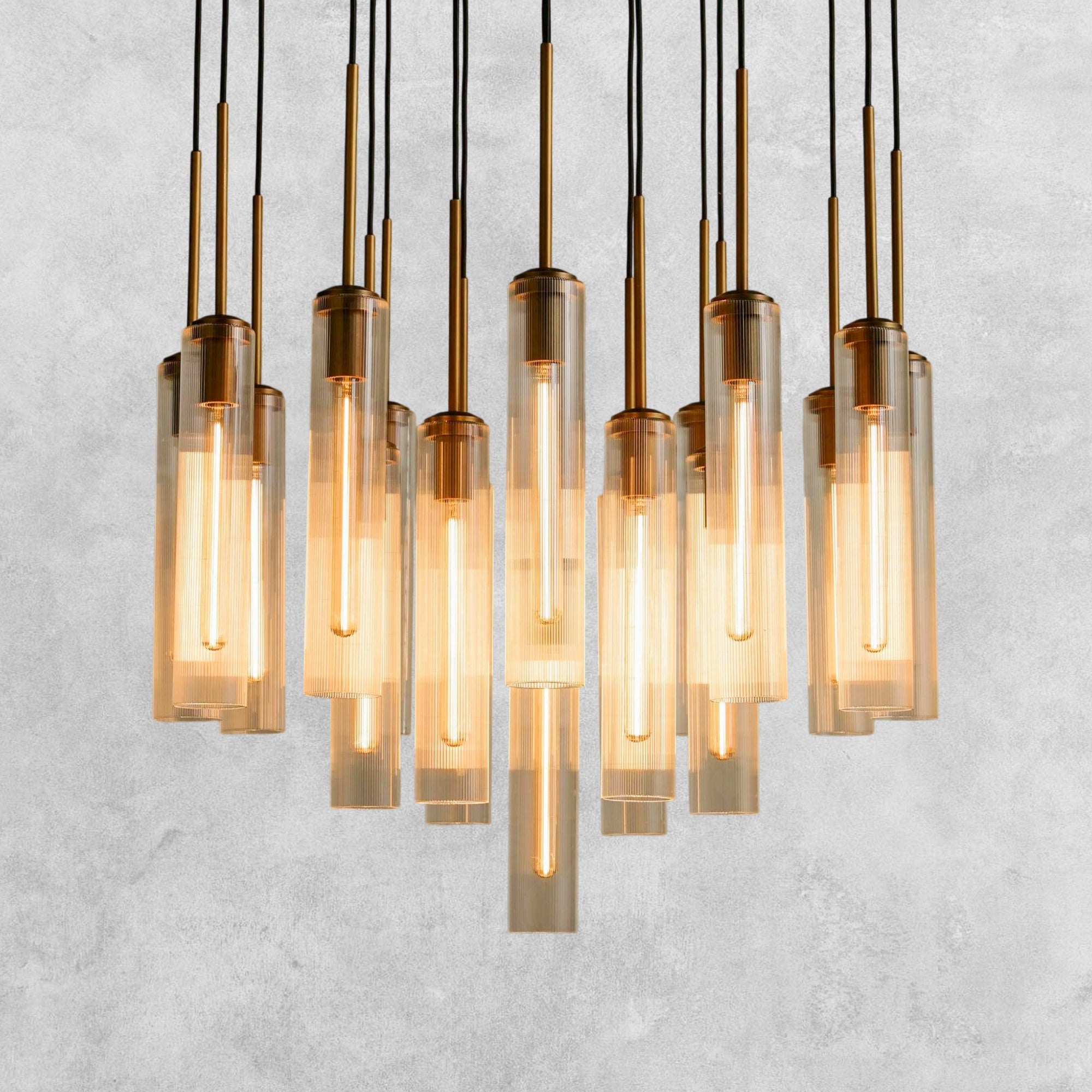 Colleena Fluted Glass Round Chandelier