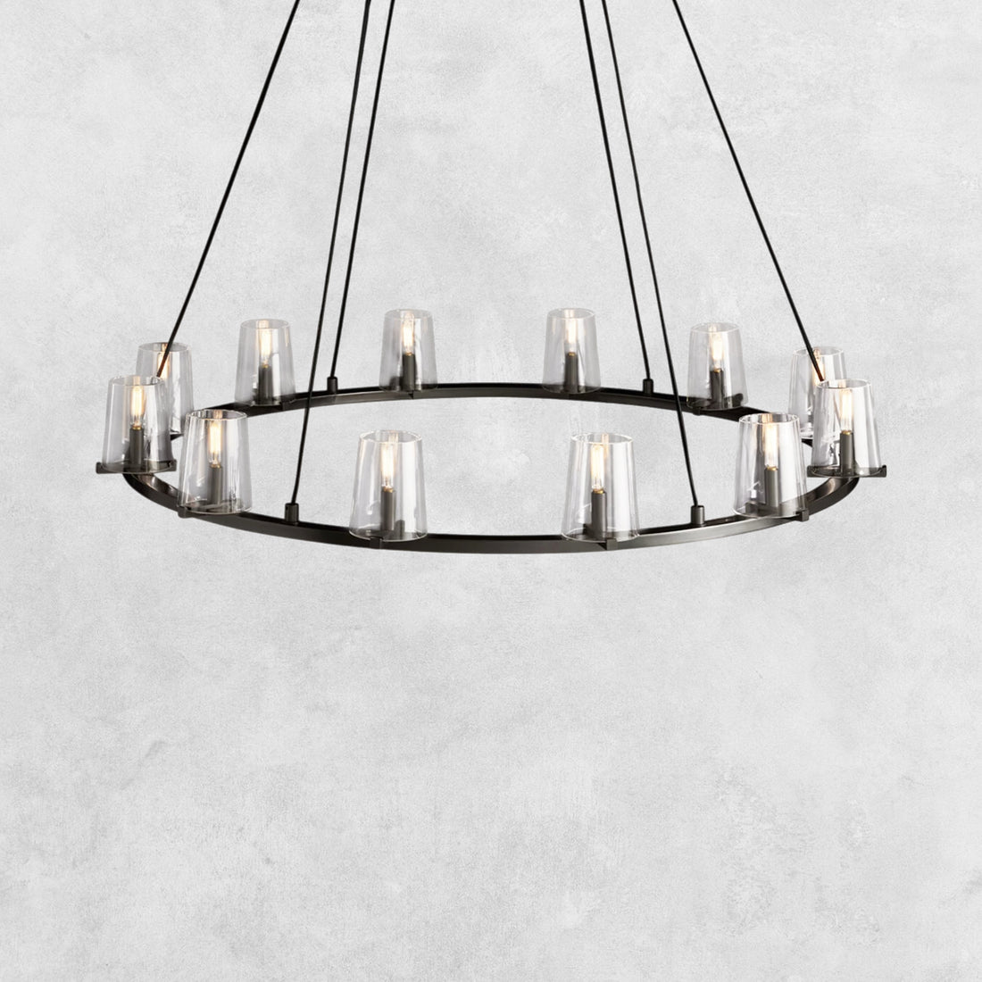 Pauilla Modern Clear Glass Round Chandelier 36'' 48‘’ 60‘’