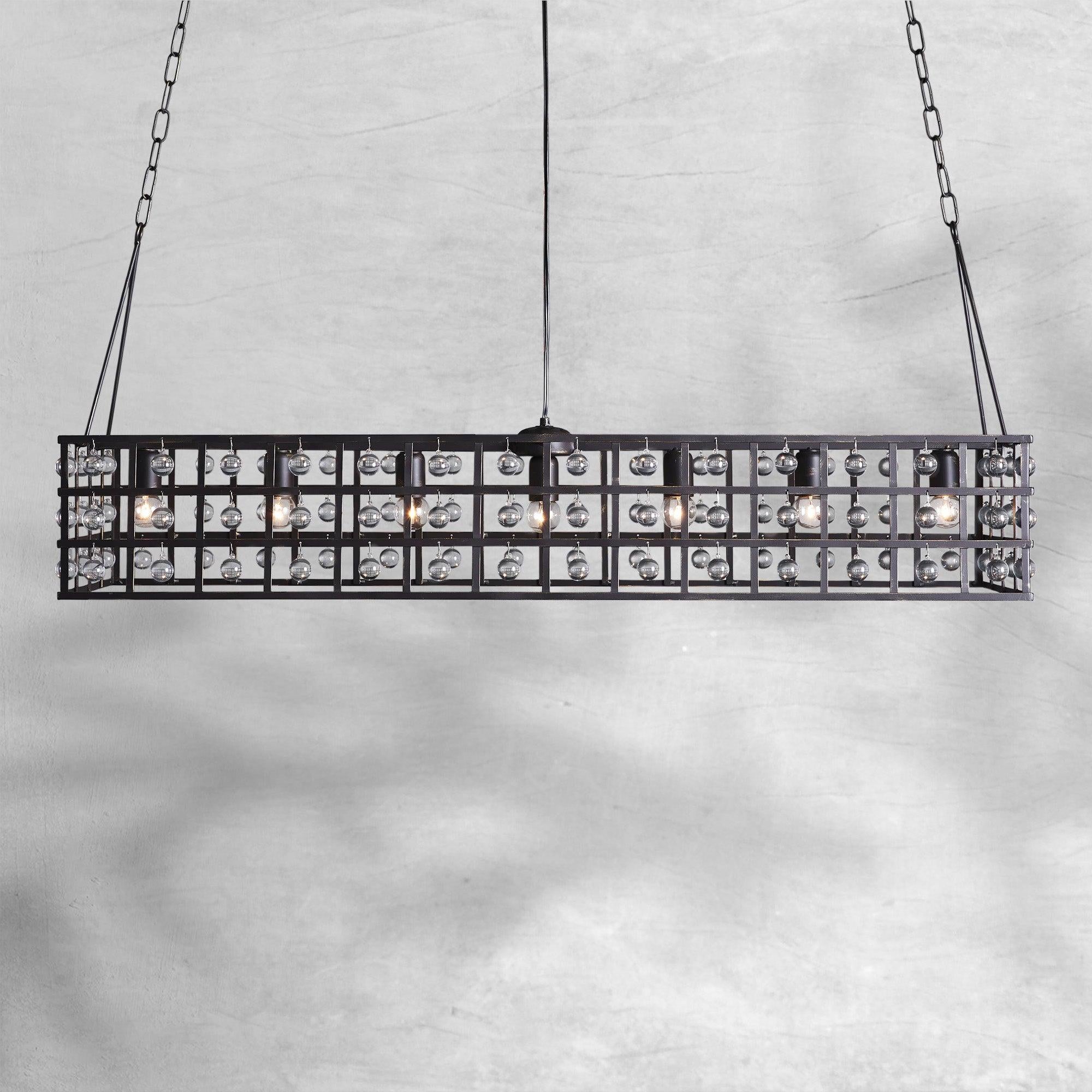 Aubrey Rectangular Chandelier 7 Light