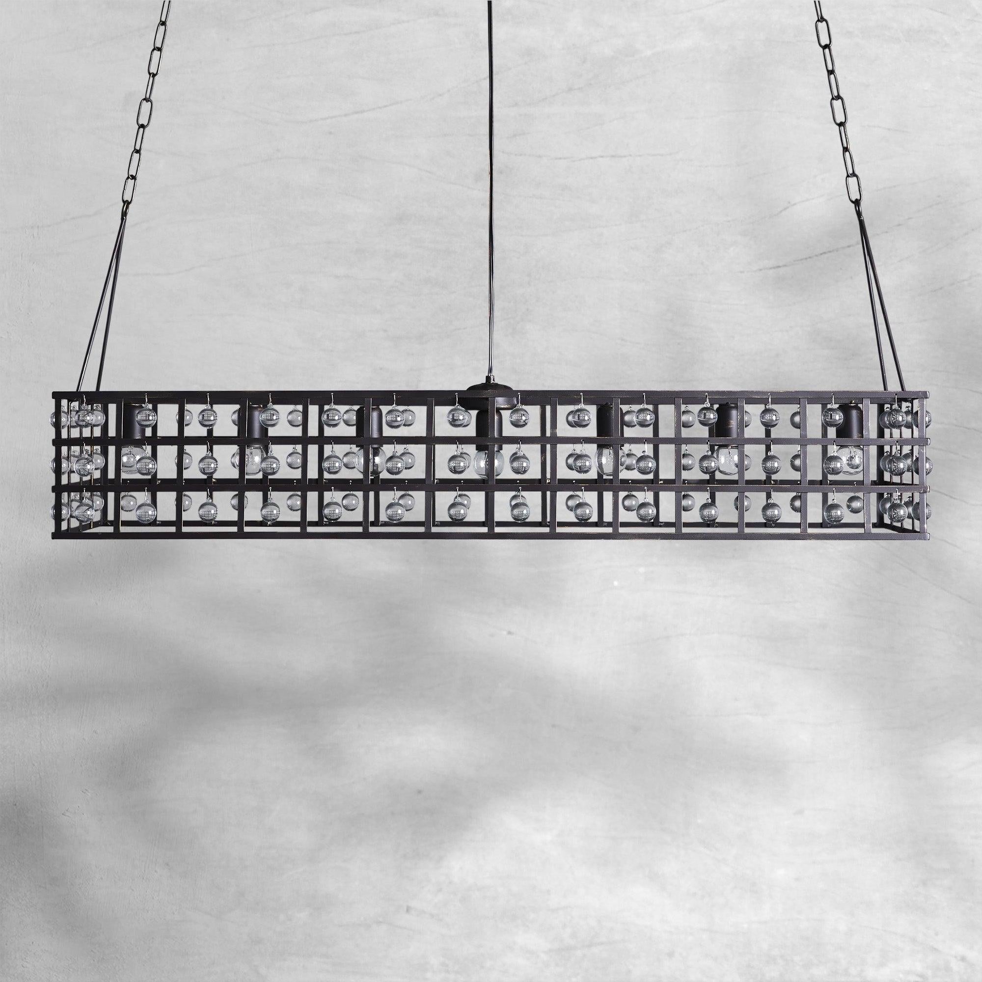 Aubrey Rectangular Chandelier 7 Light