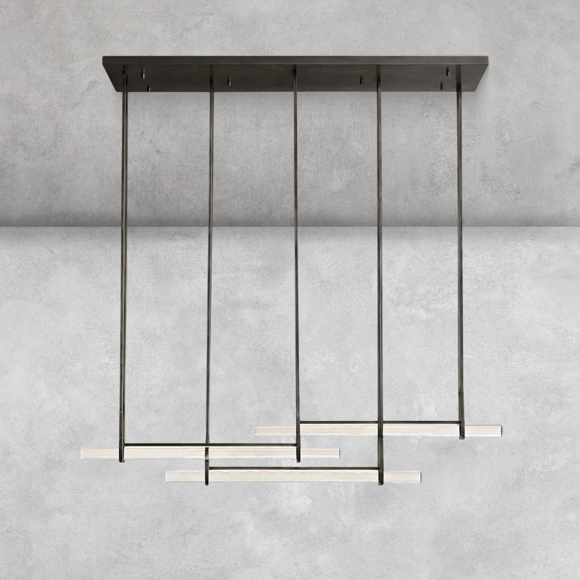 Milano Crystal Triple Bar Linear Chandelier