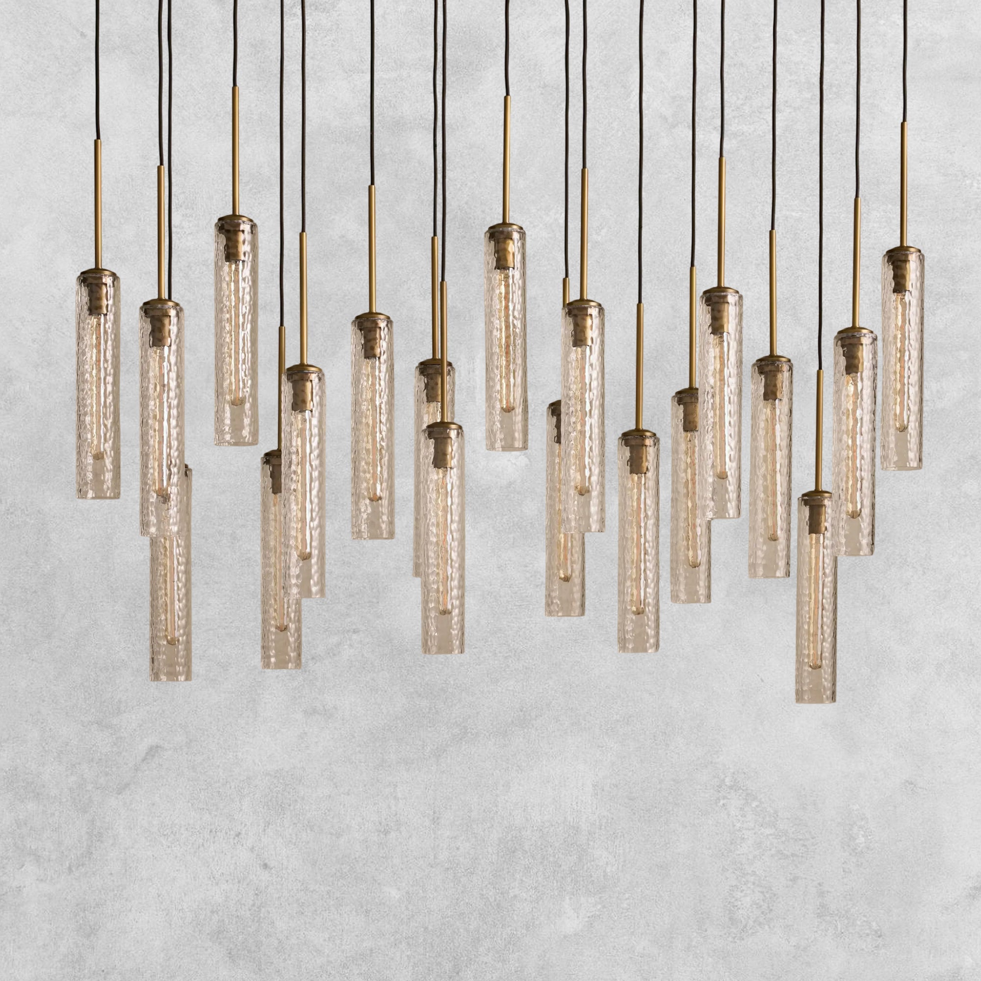 Colleena Linear Hammered Glass Chandelier