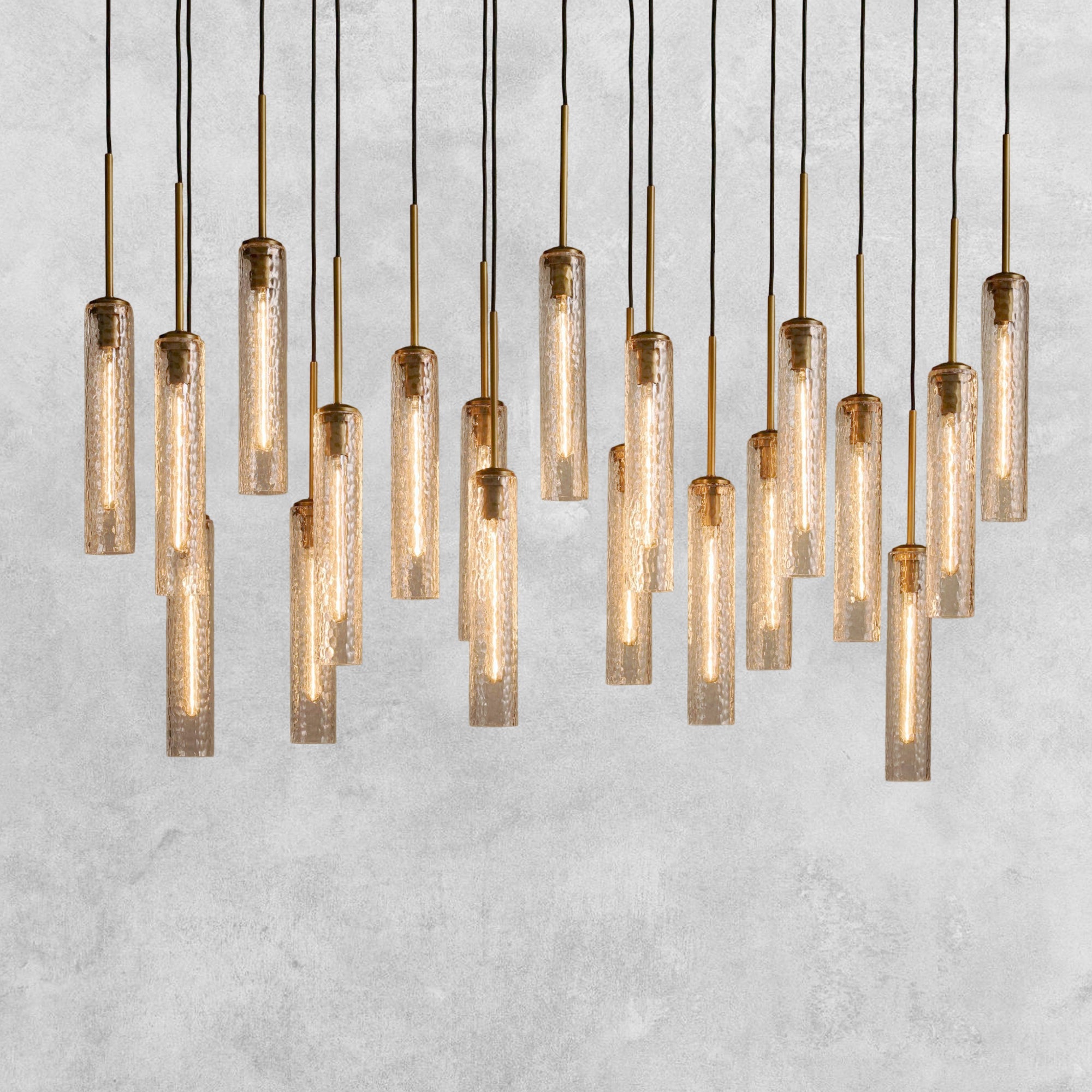 Colleena Linear Hammered Glass Chandelier