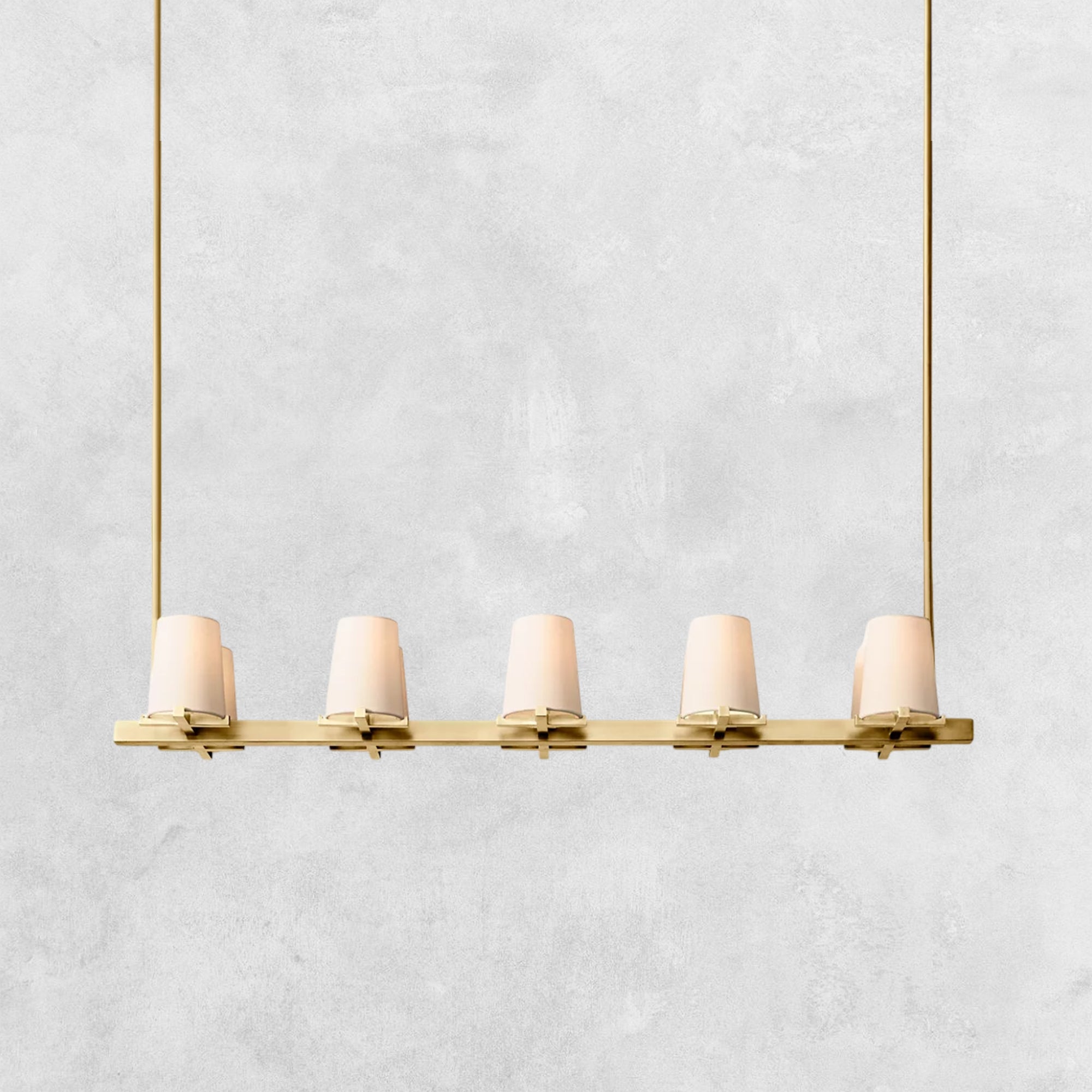 Pauilla Fabric Shade Linear Chandelier 49" 60”