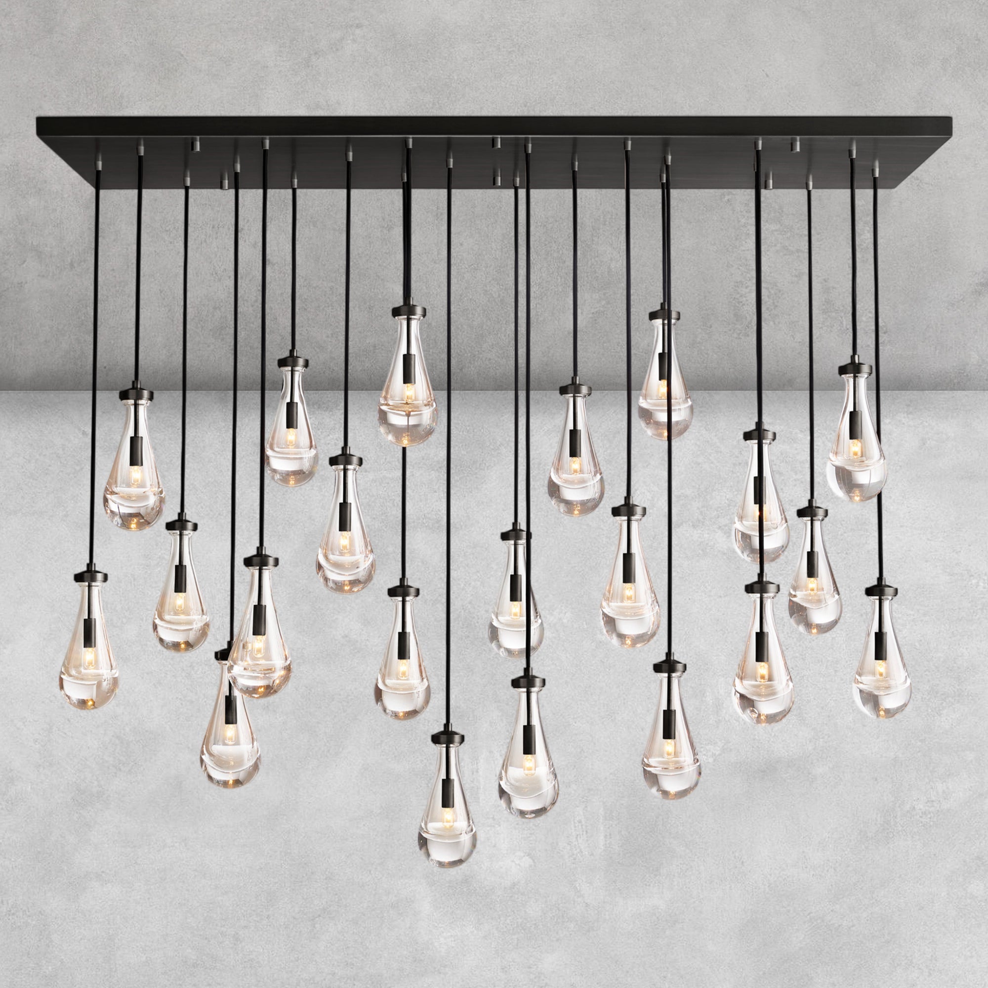 Raindrop Glass Linear Chandelier 54'' 72''