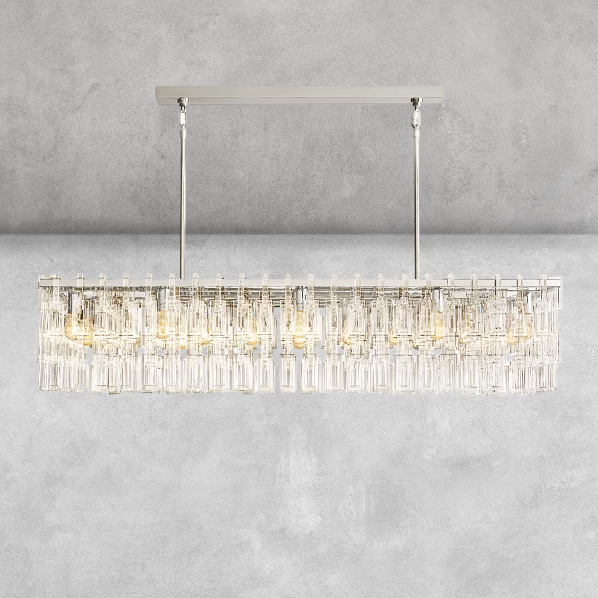 Aurelia K9 Crystal Modern Rectangular Chandelier 60"