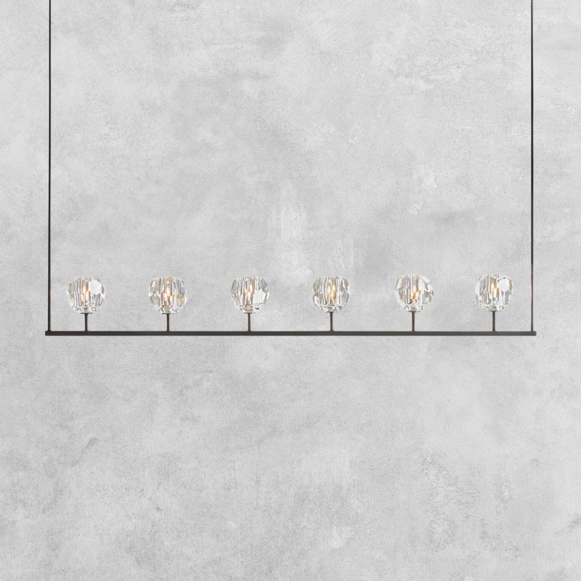 Bouble De Crystal Ball Linear Chandelier 48" 60"