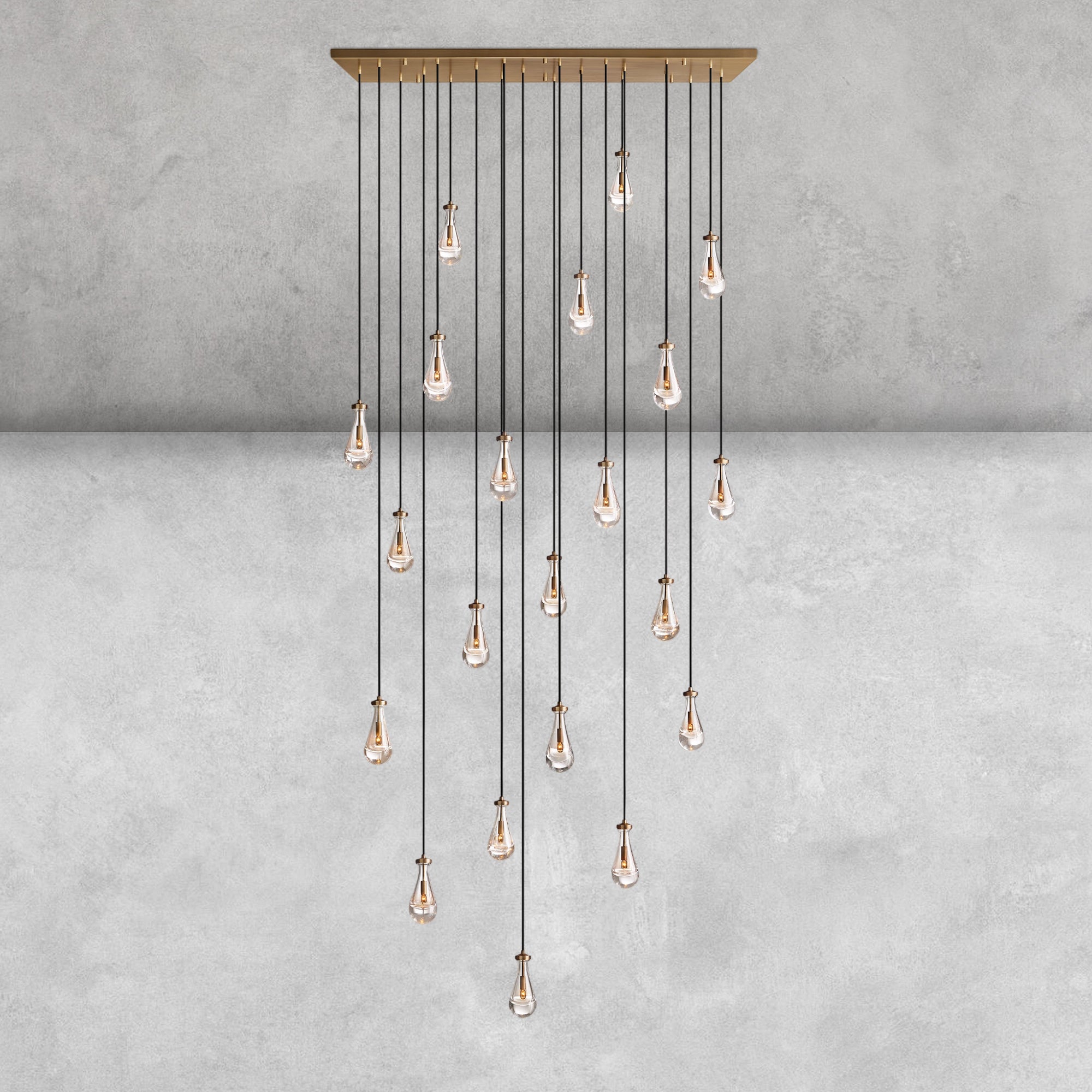 Raindrop Glass Linear Chandelier 54'' 72''