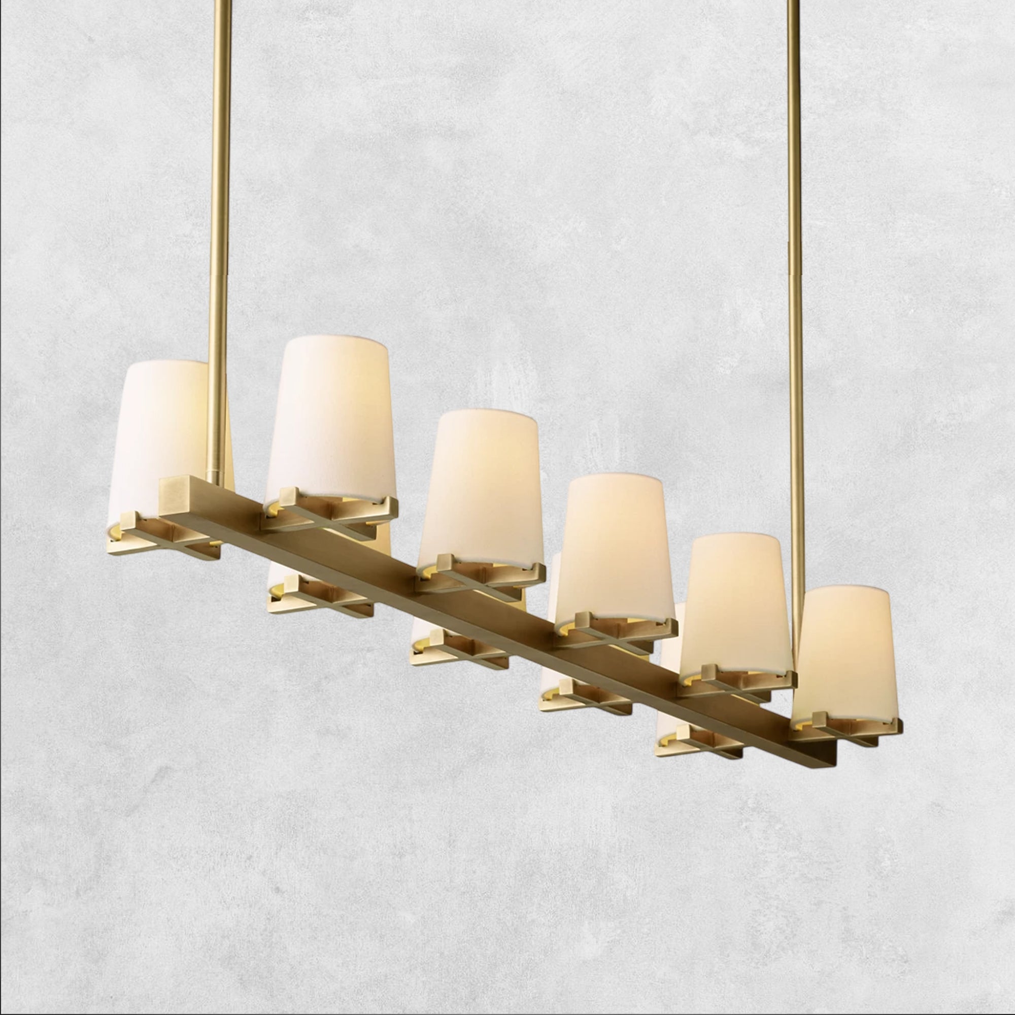Pauilla Fabric Shade Linear Chandelier 49" 60”