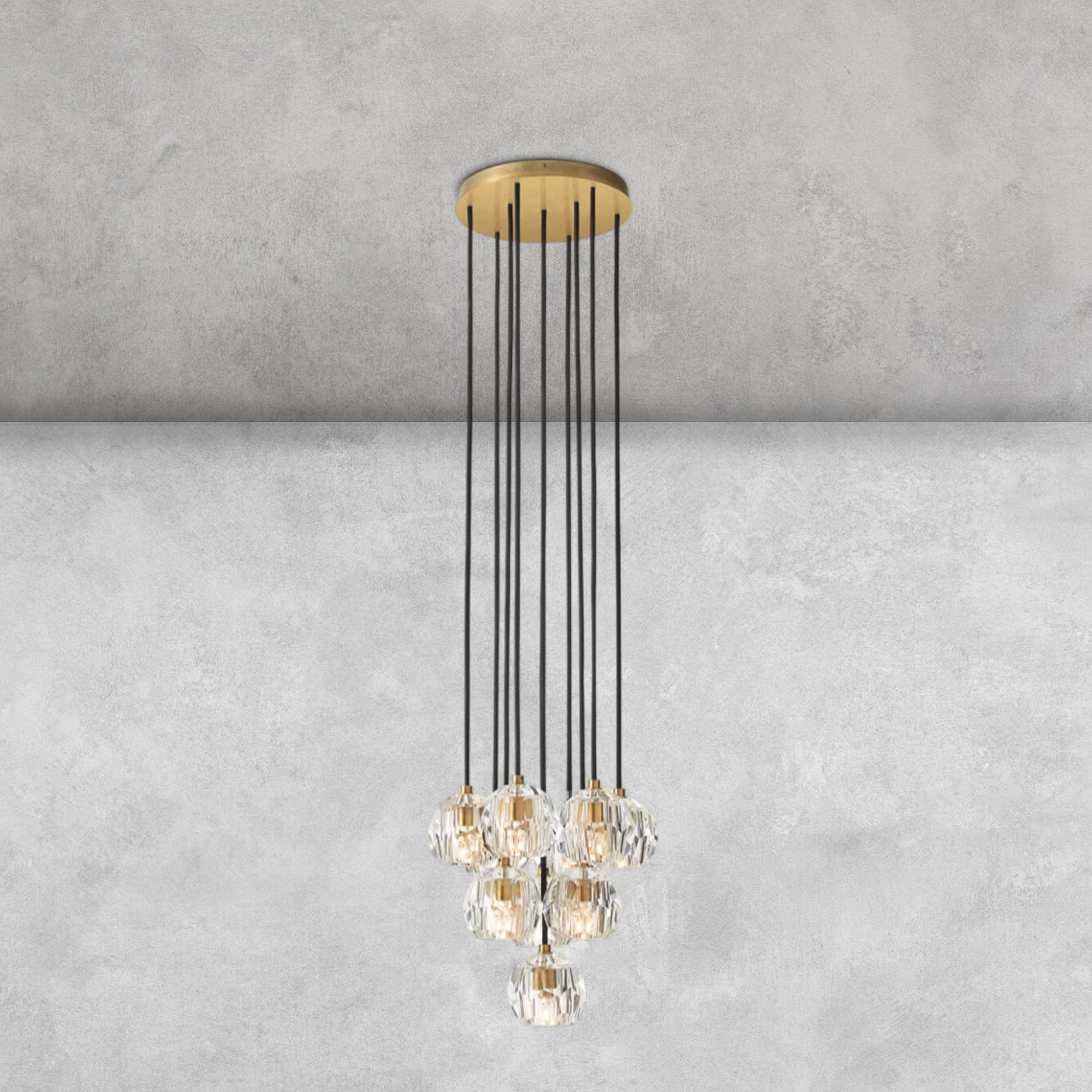 Bouble De Crystal Round Cluster Chandelier