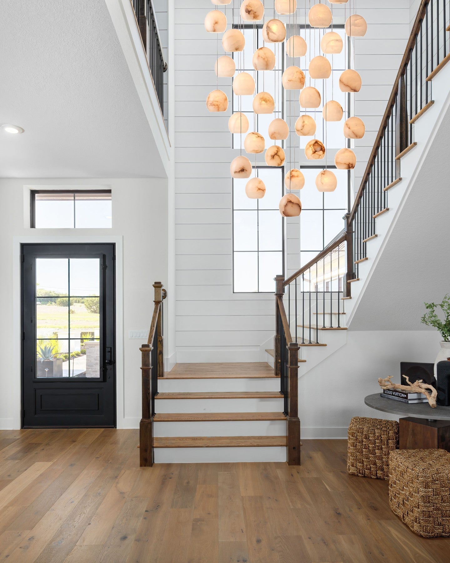 Arica Round Gold Alabaster Chandelier