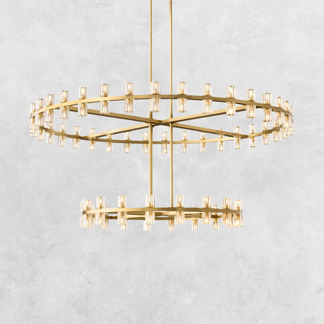 Reger Crystal 2-Tier Round Chandelier 60" for Living Room-Blushlighting-Blushlighting