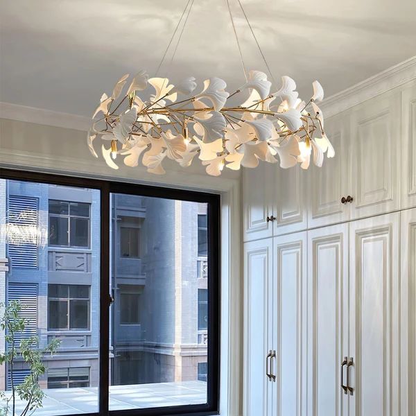 TLL Ginkgo Ceramic Circle Chandelier