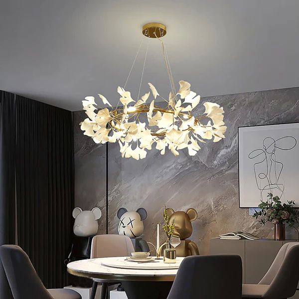 TLL Ginkgo Ceramic Circle Chandelier