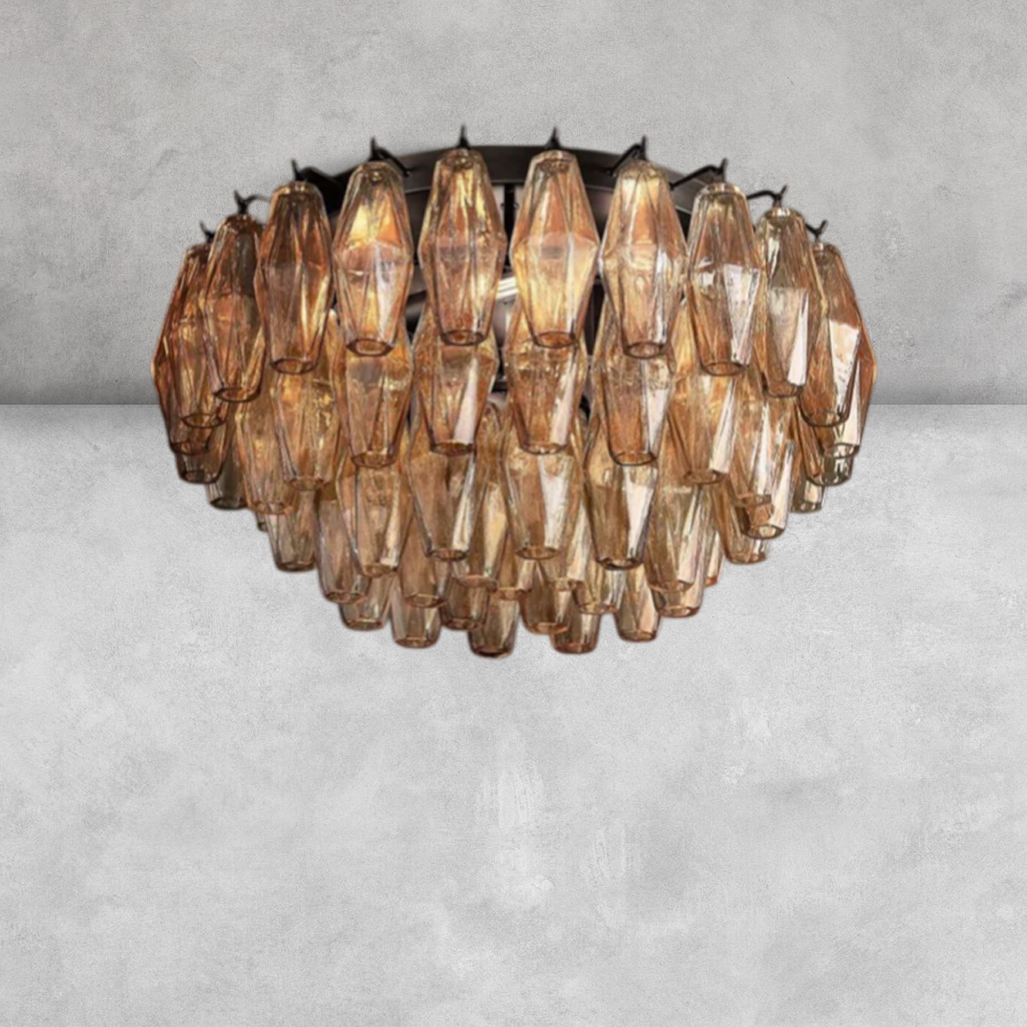 Kiaris Glass Round Flush Mount 17" 24‘’