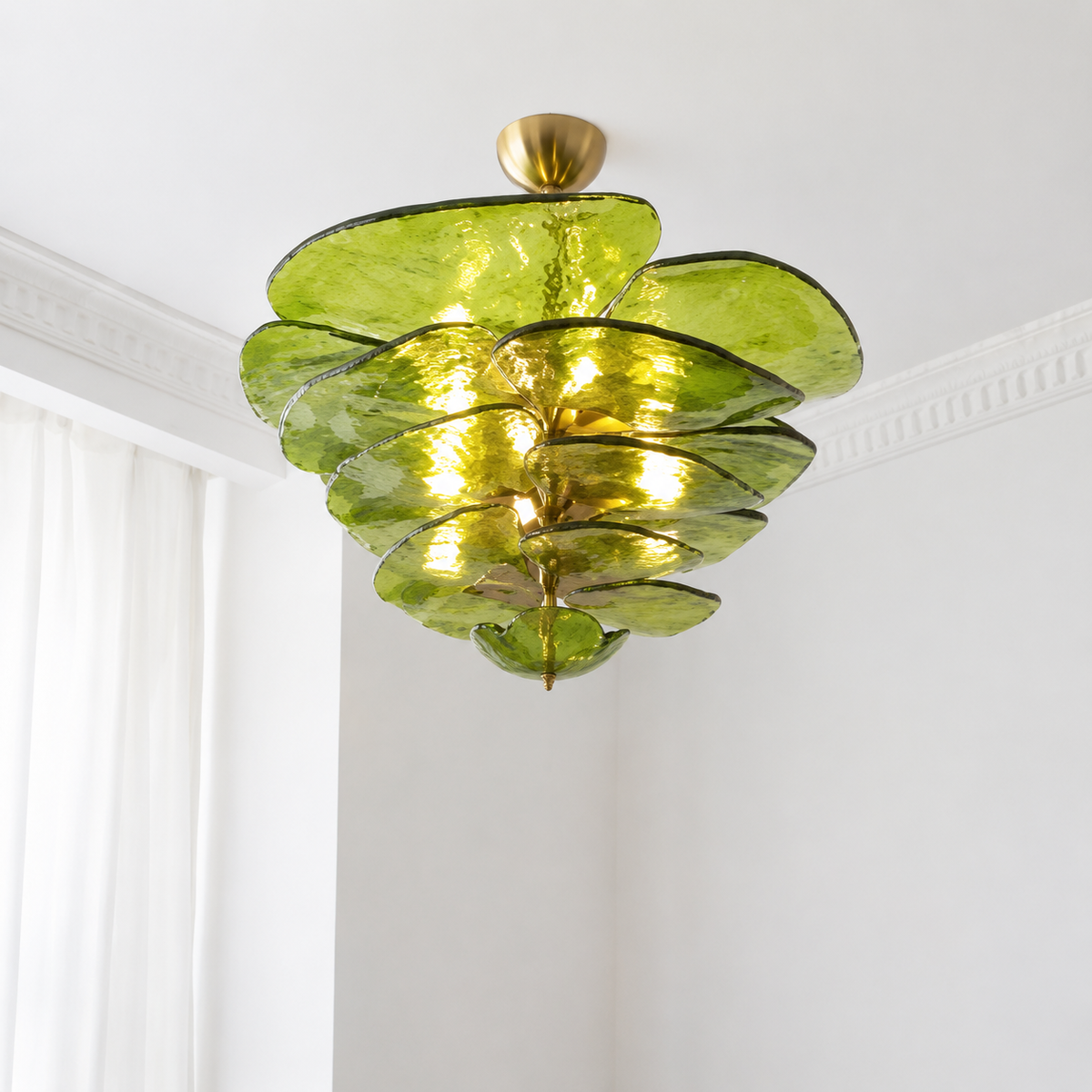 Petal Cascade Murano Style Glass Chandelier