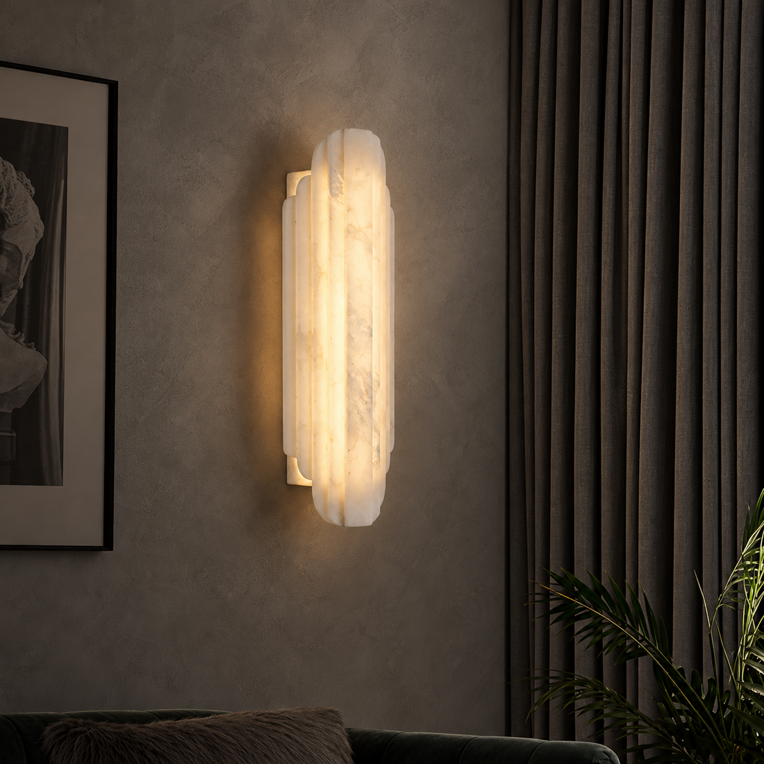 Alabaster Art Deco Arcelis Wall Sconce