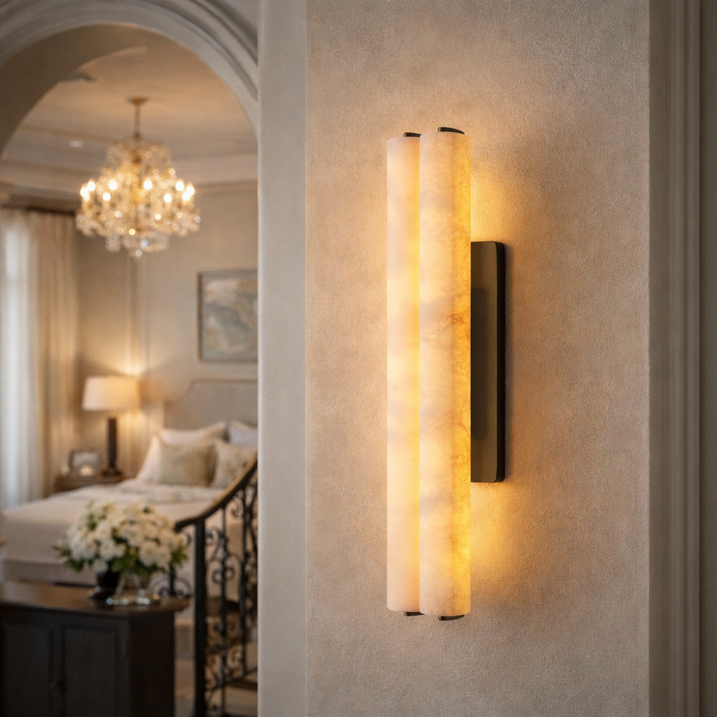BUDUBON ALABASTER DOUBLE SCONCE