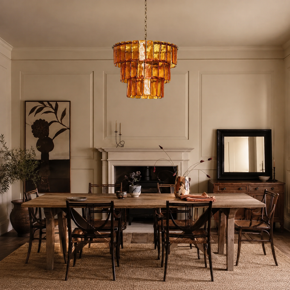Artisan Murano Style Soleva Ember Bedroom Chandelier