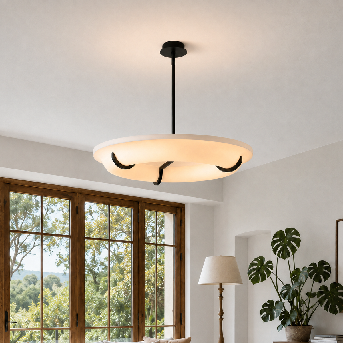Sculptural Modern Halo Drift  Chandelier