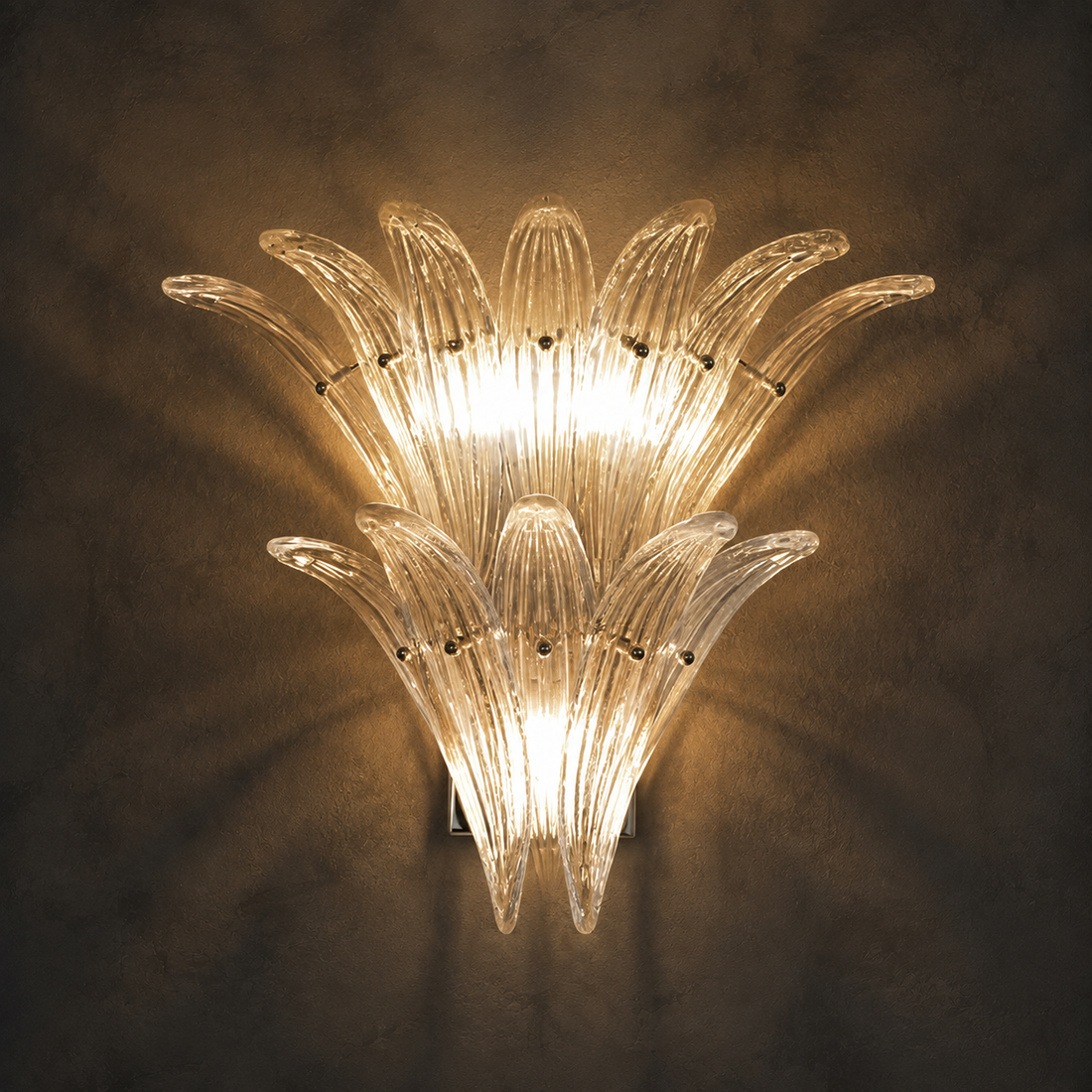 Two-Tier Glass Wall Sconce