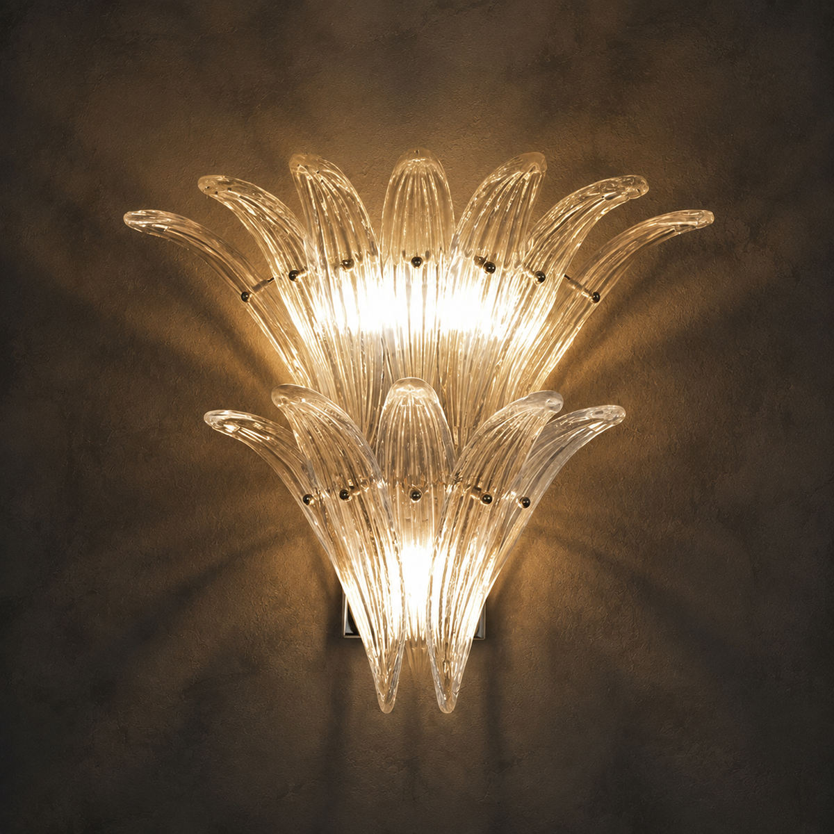 Two-Tier Glass Wall Sconce