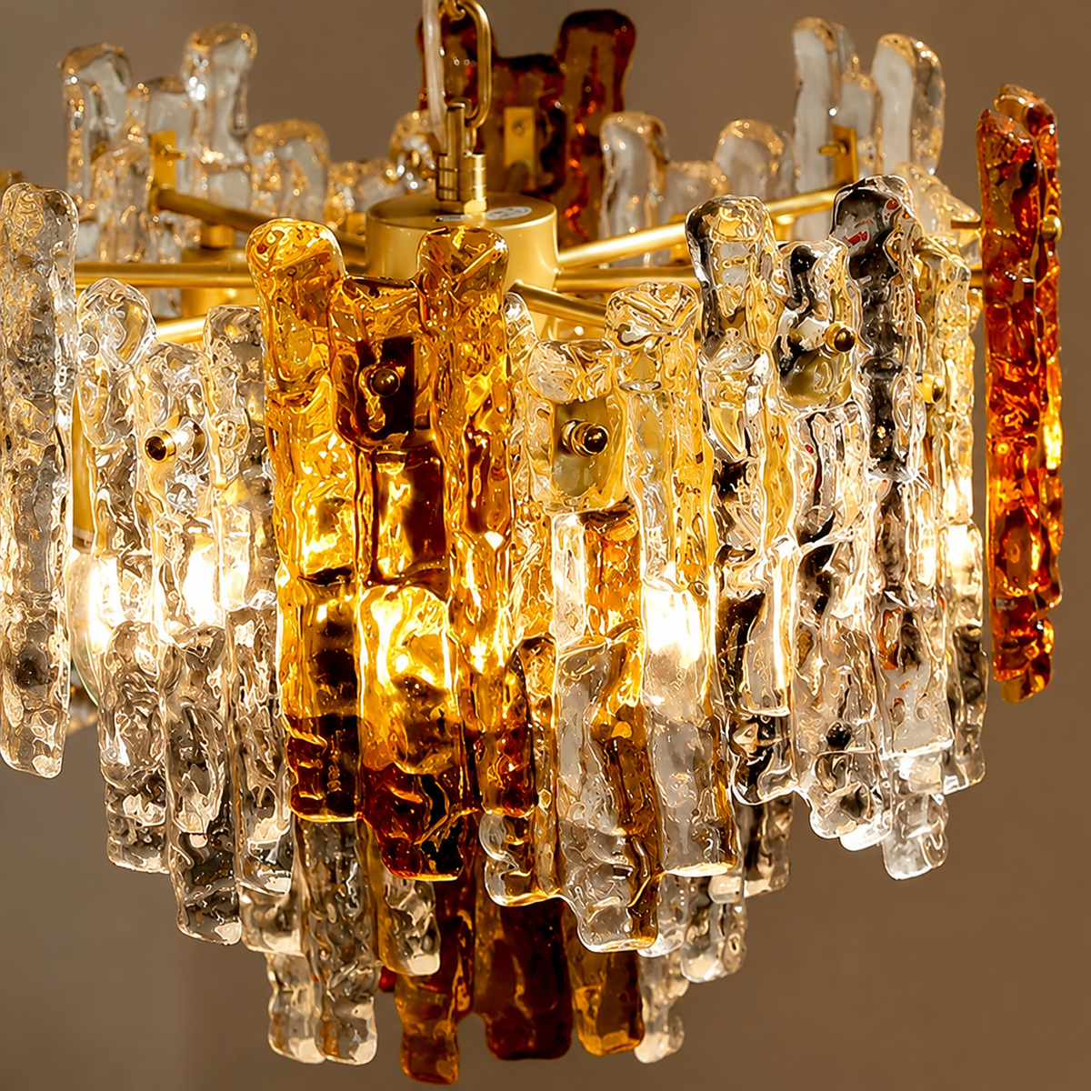 Glacier Ember Glass Chandelier