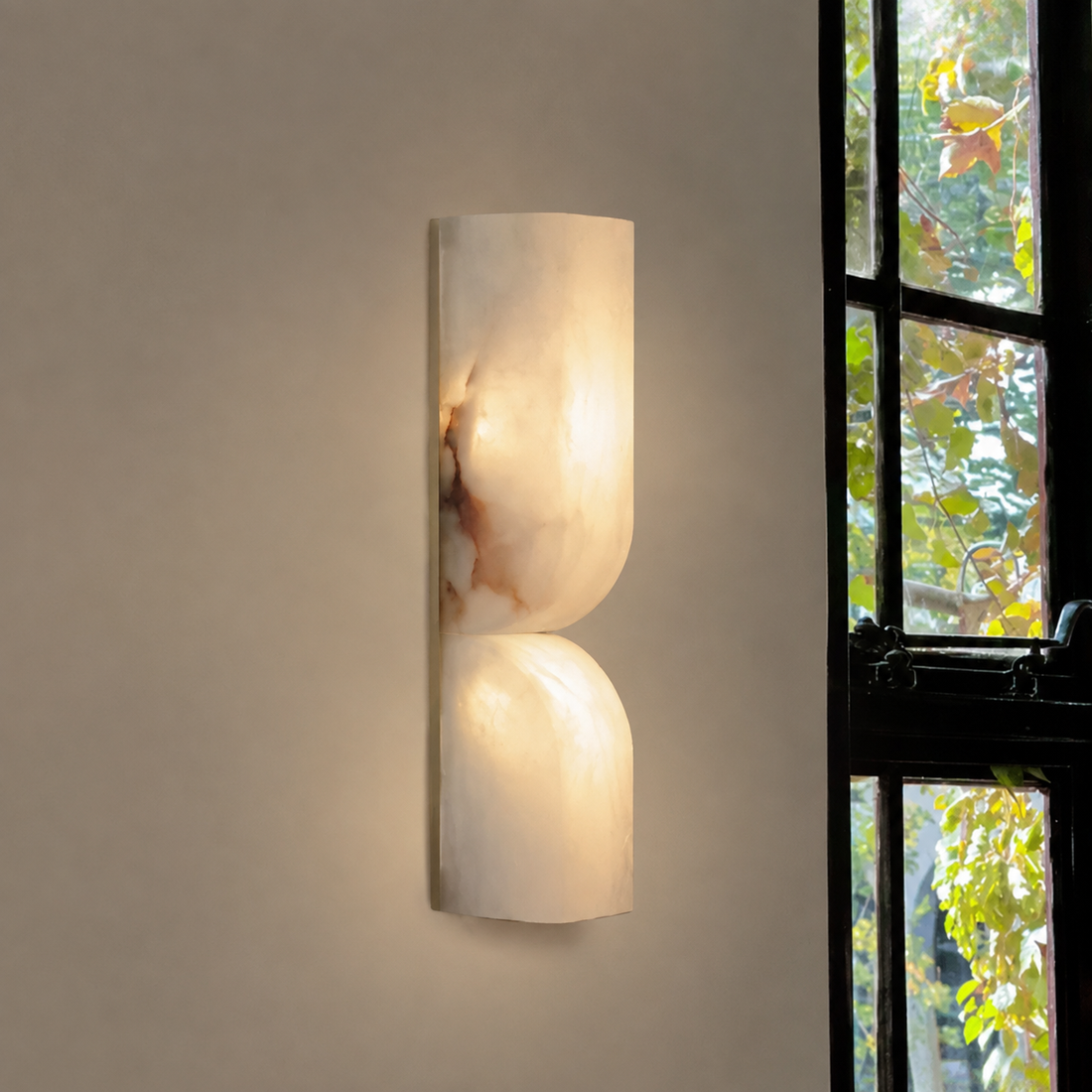 Avenor Alabaster Minimalist Living Room Wall Sconce