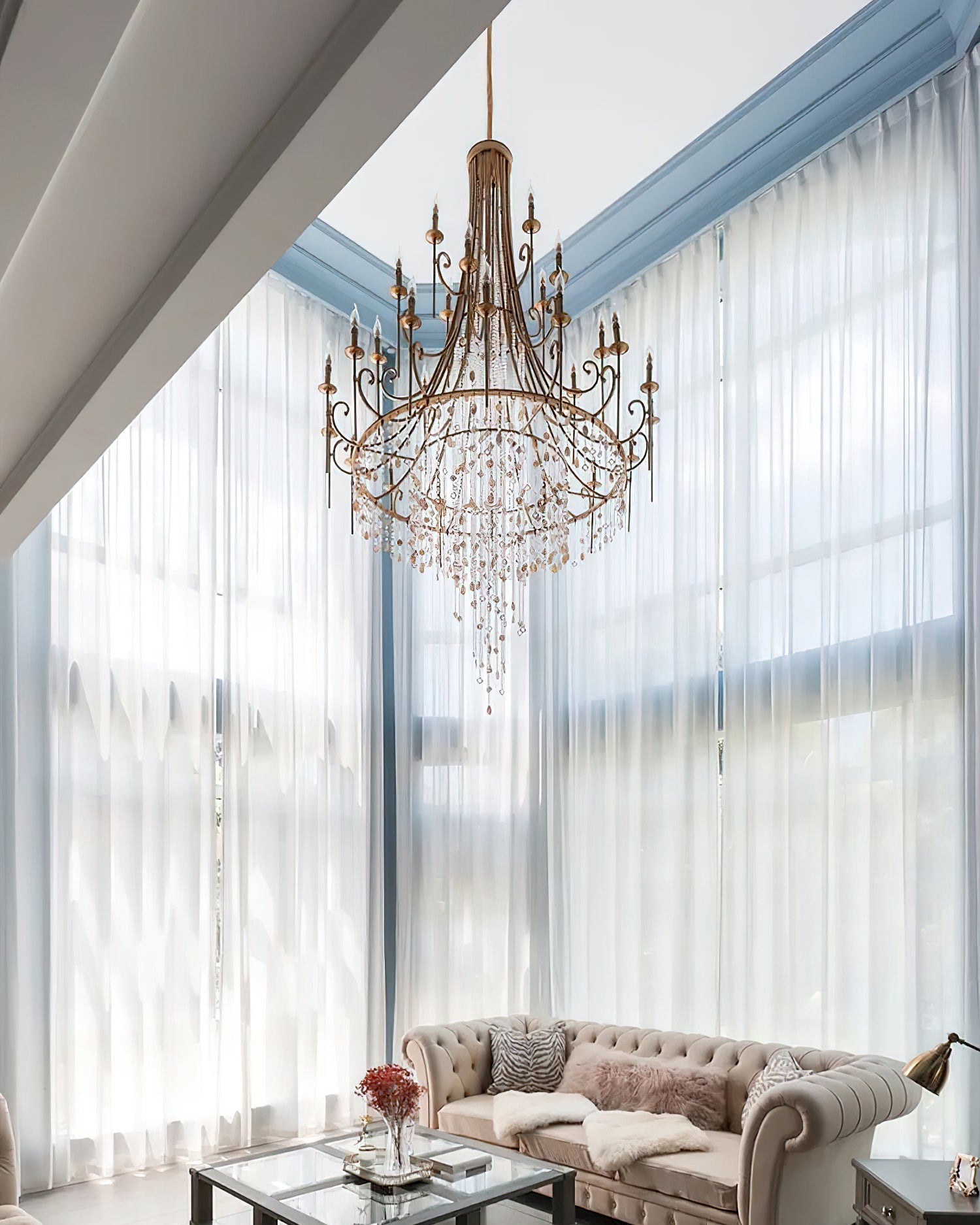 Tatum Lux Shell Crystal Chandelier - Yovalighting