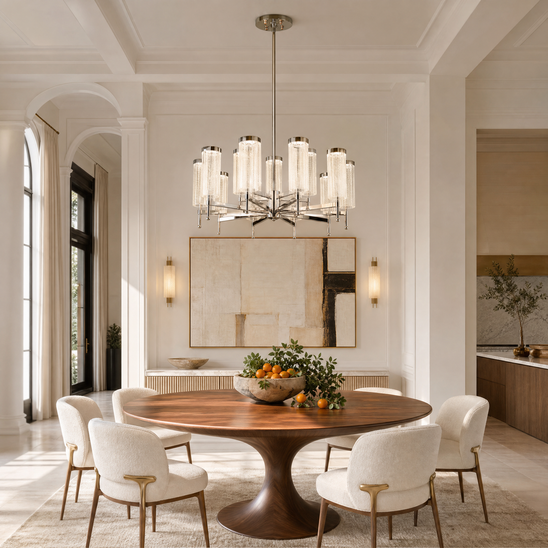 Crystalia Modern Sculptural Ring Chandelier - main