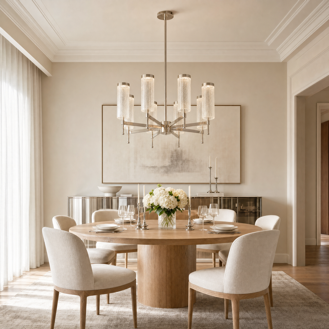 Crystalia Modern Sculptural Ring Chandelier - main