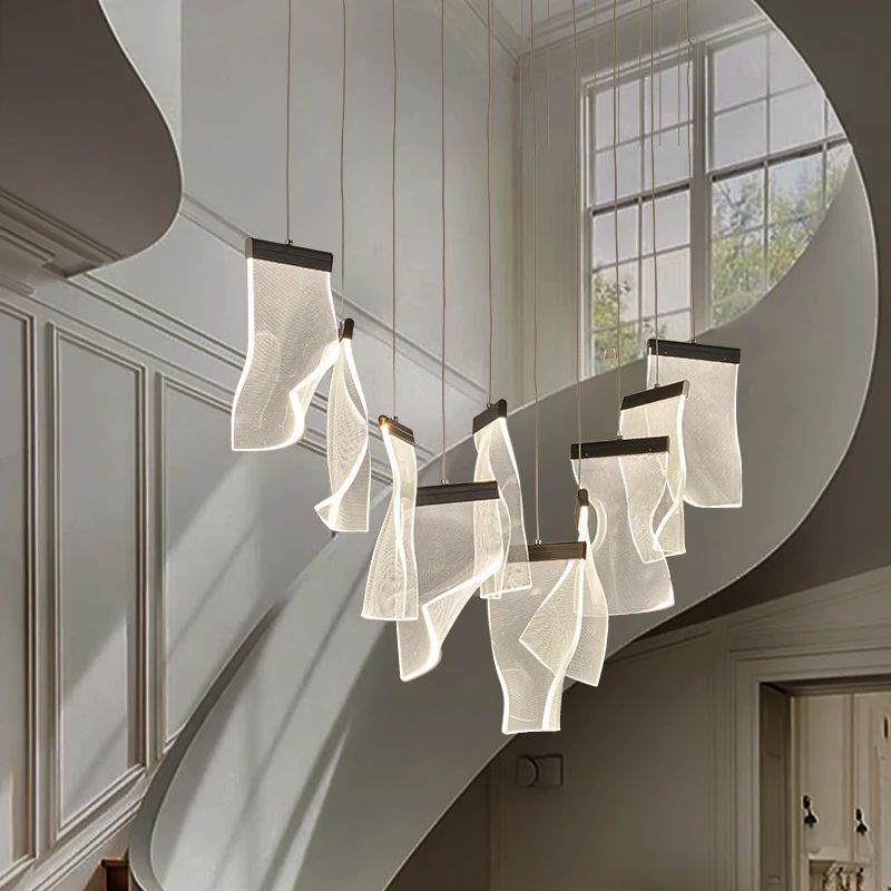 TLL Flame Round Chandelier For Staircase