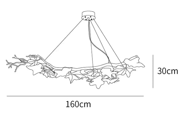 TLL Folio Branch Brass Chandelier