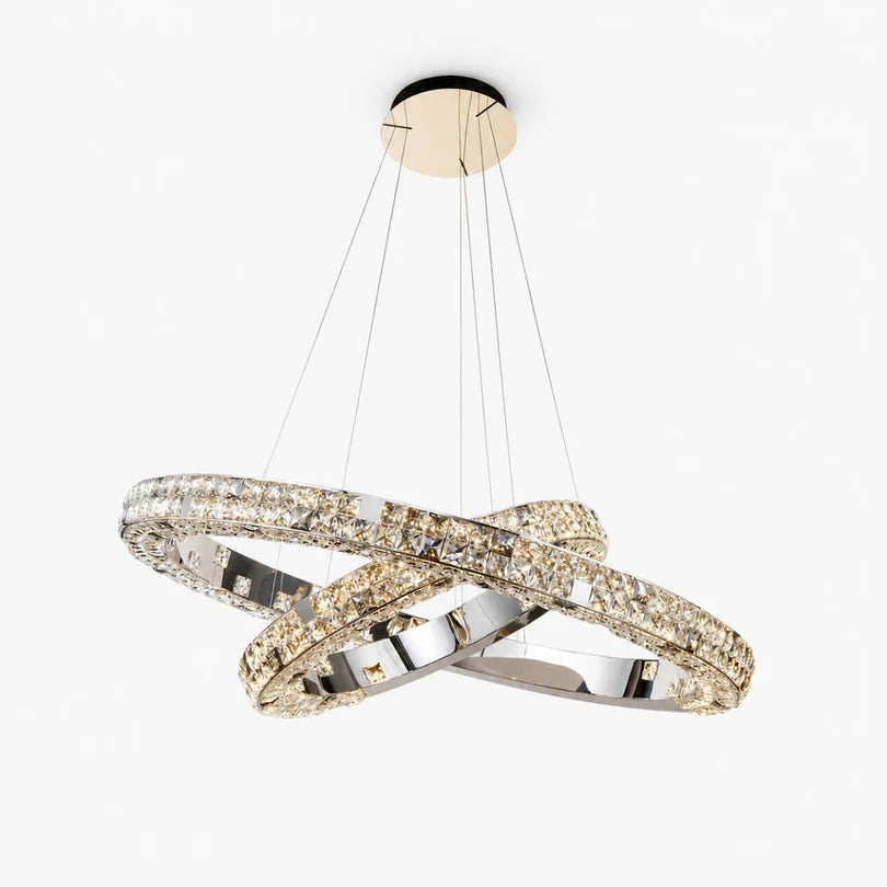 Aura K9 Crystal 2 Ring Chandelier