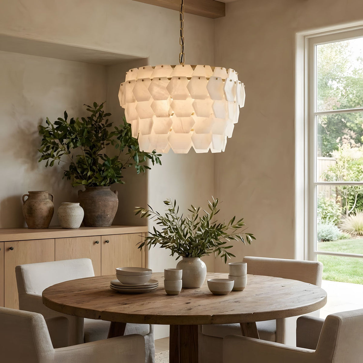 Hexa Cloud Alabaster Pendant Light - Trivellolab