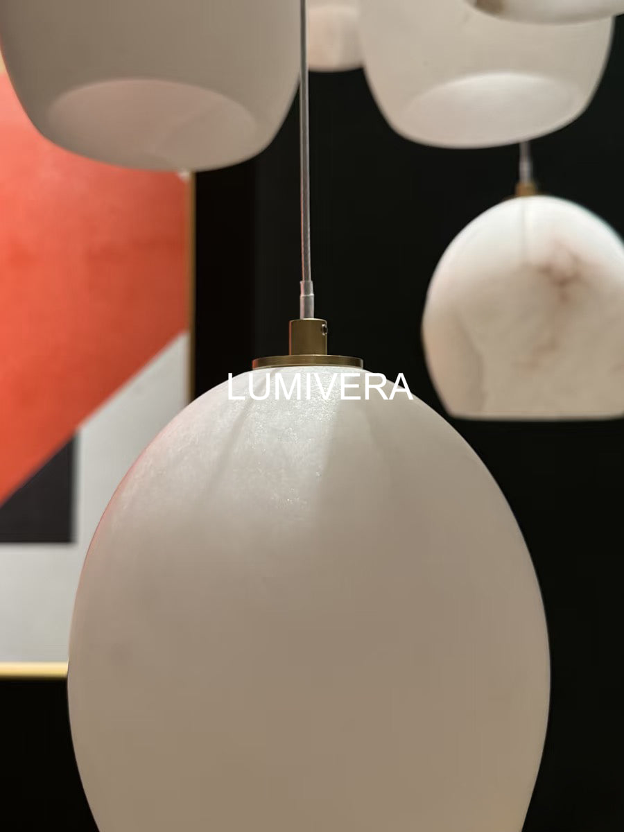 Arica Round Gold Alabaster Chandelier