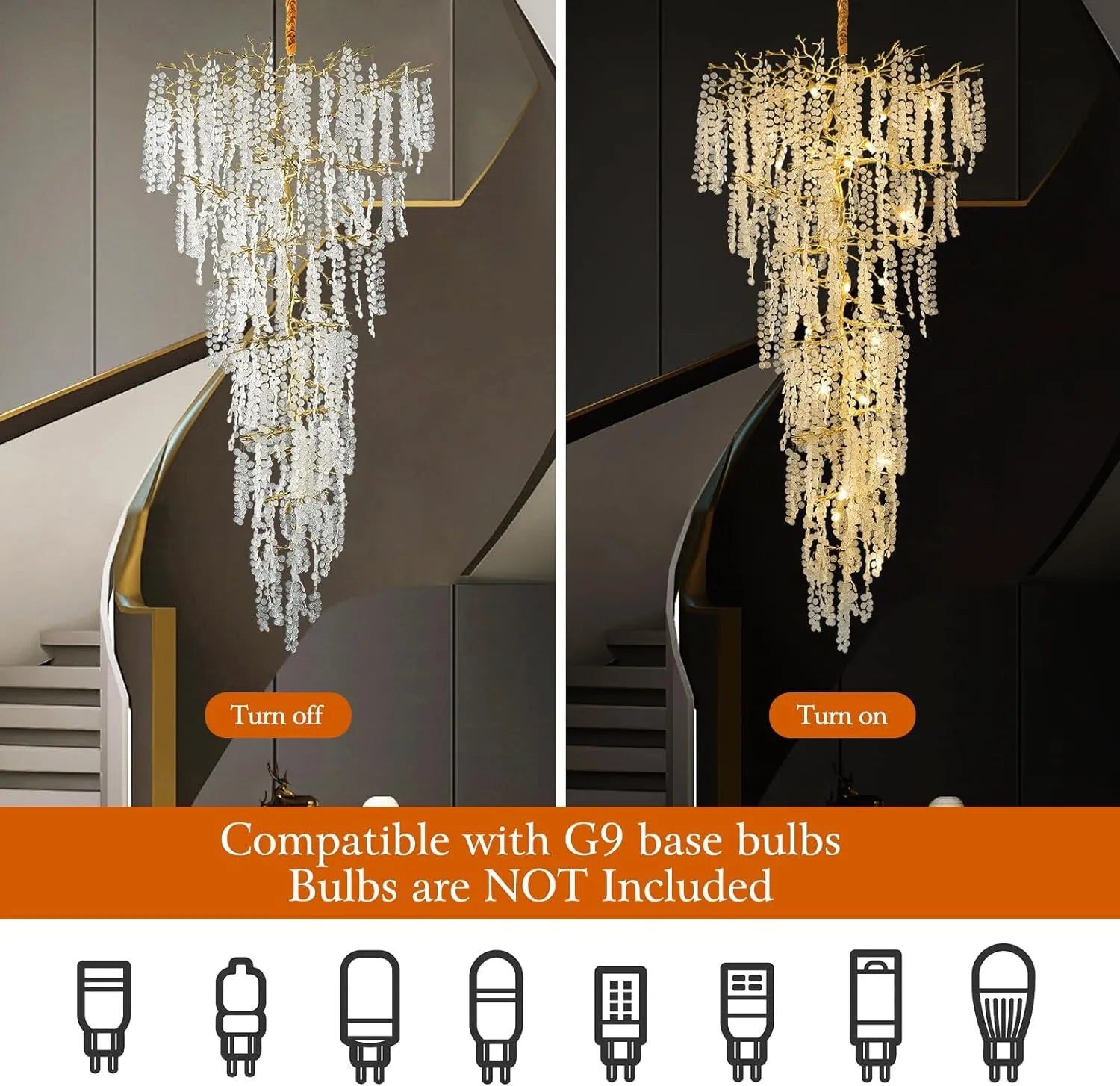 TLL Foyer Large Tree Branch Ceiling Chandelier