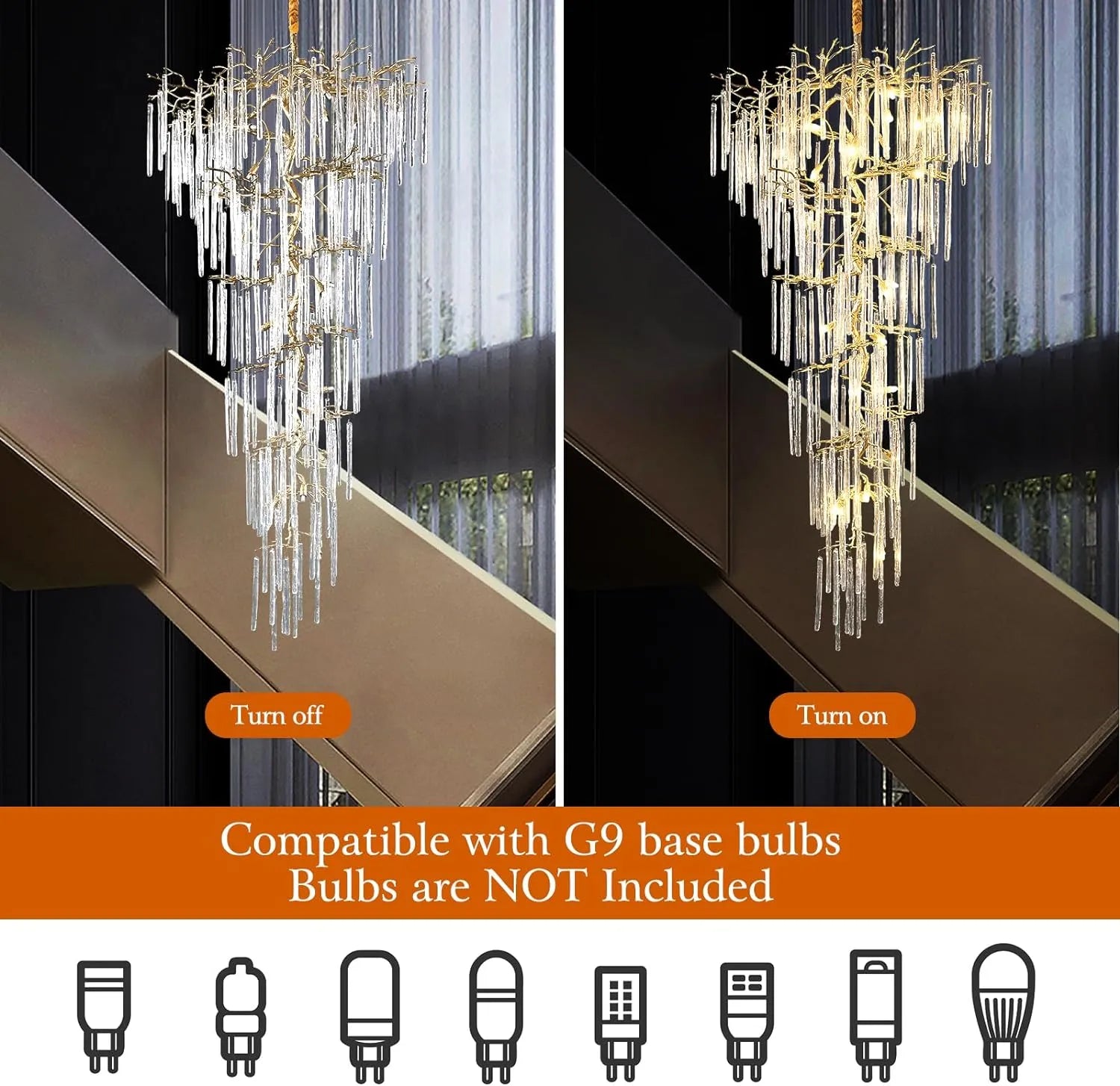 Foyer Large Tree Branch Ceiling Modern Chandelier
